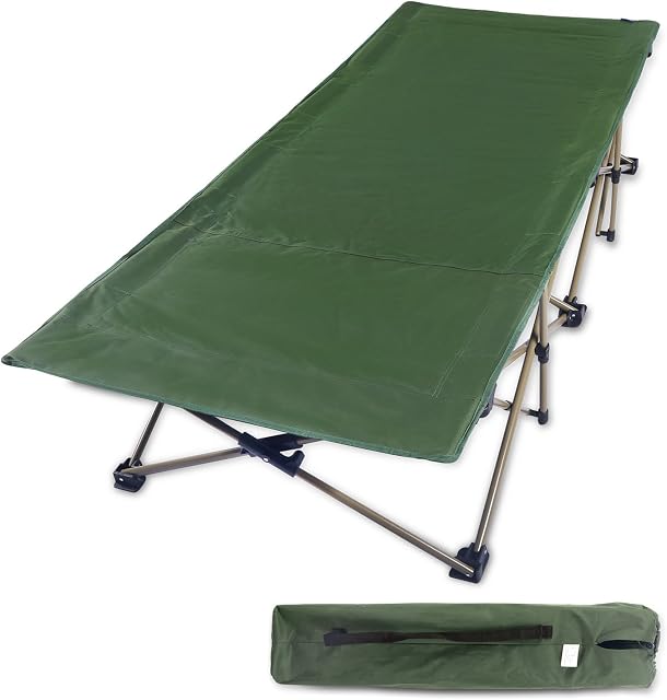 REDCAMP Folding Camping Beds for adults, 28" Extra Wide Heavy Duty Sturdy Camp Bed Portable, Stronge Thicker Tubes Sleeping Cot Outdoor Travel Office (green-18109S)