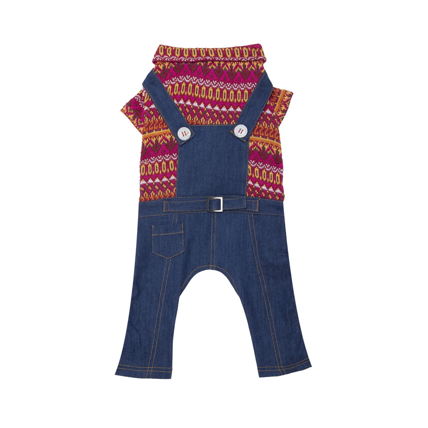 Lulala Pet Warm Winter Jeans Jumpsuits for Holiday Party, Pet Christmas Dress Sweatshirt Costume Doggie/Cat Soft Comfy,Fashionable Pet Clothes with Exquisite Geometric Patterns(S,Multicolor) (B09NW5L5CH) Amazon Price History, Amazon Price Tracker