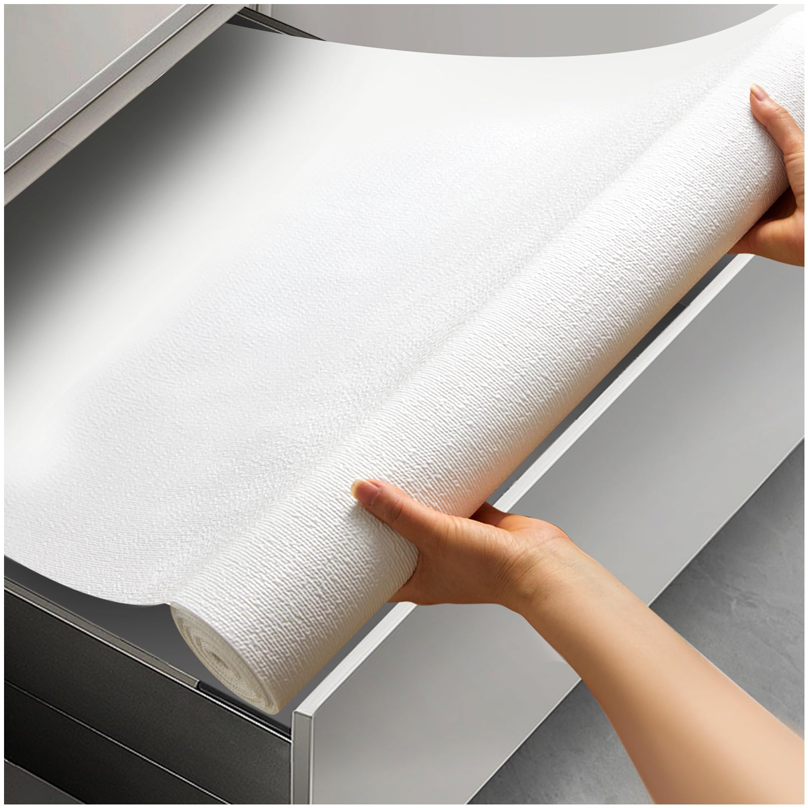 Windimiley Drawer Liner Shelf Liner Cabinet Liner Non Adhesive Waterproof Non Slip Shelf Liners for Kitchen Cabinets Cupboard Liners for Pantry Table Desk Dresser, White (12 in x 20 FT)