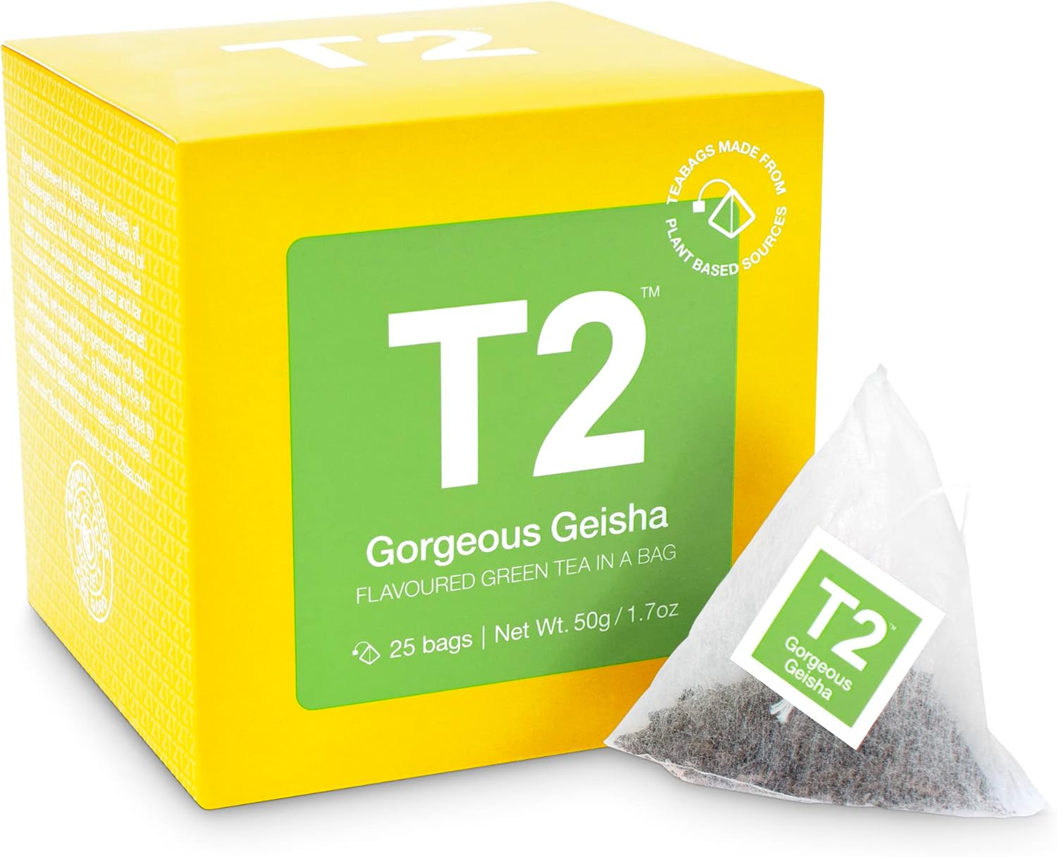 T2 Tea Geisha Green Tea Bags in Box, 25Count