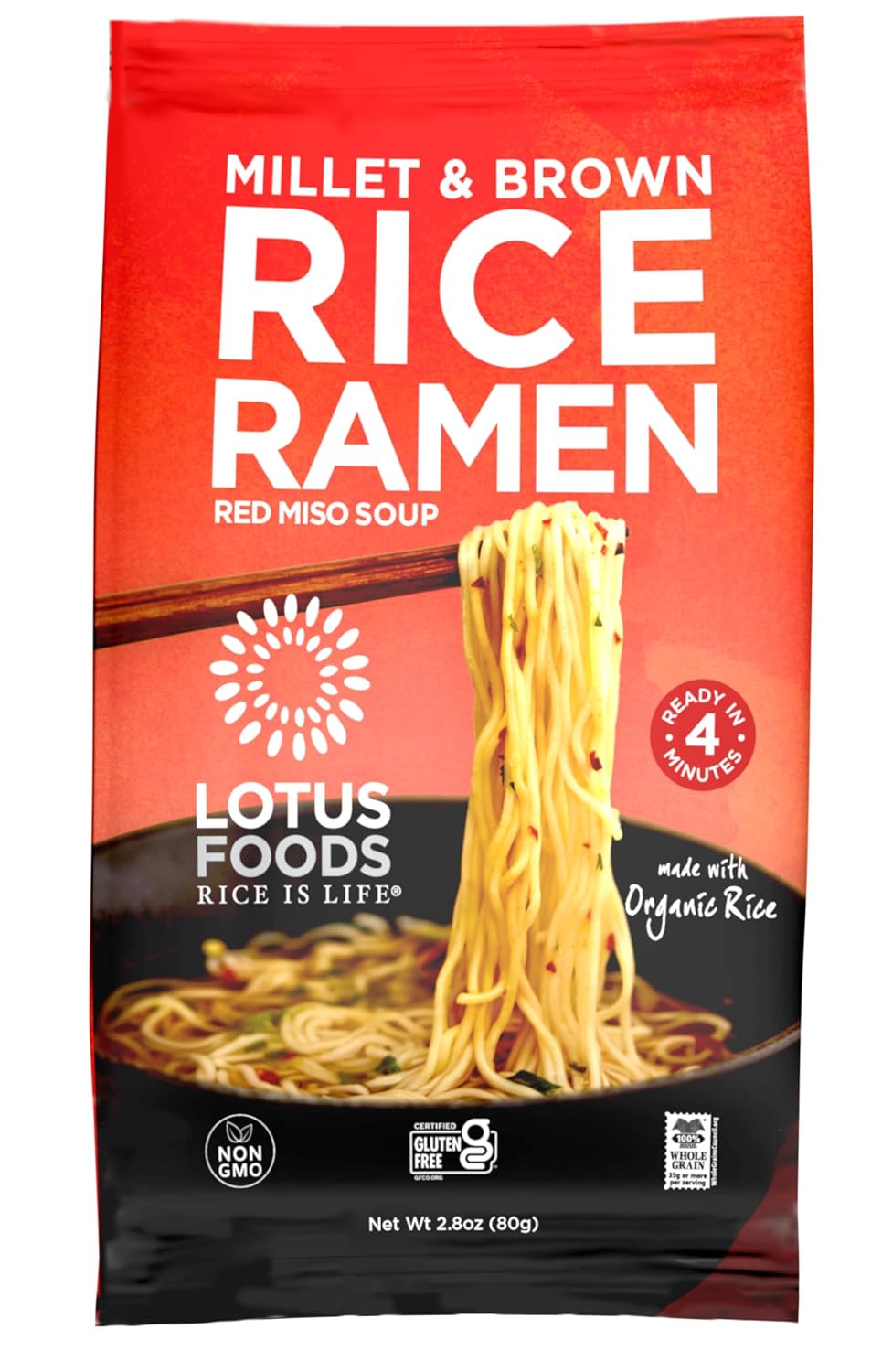 Lotus Foods Organic Ramen Miso Soup Mix-Millet & Brown-2.8 oz (Pack of 4) image 4