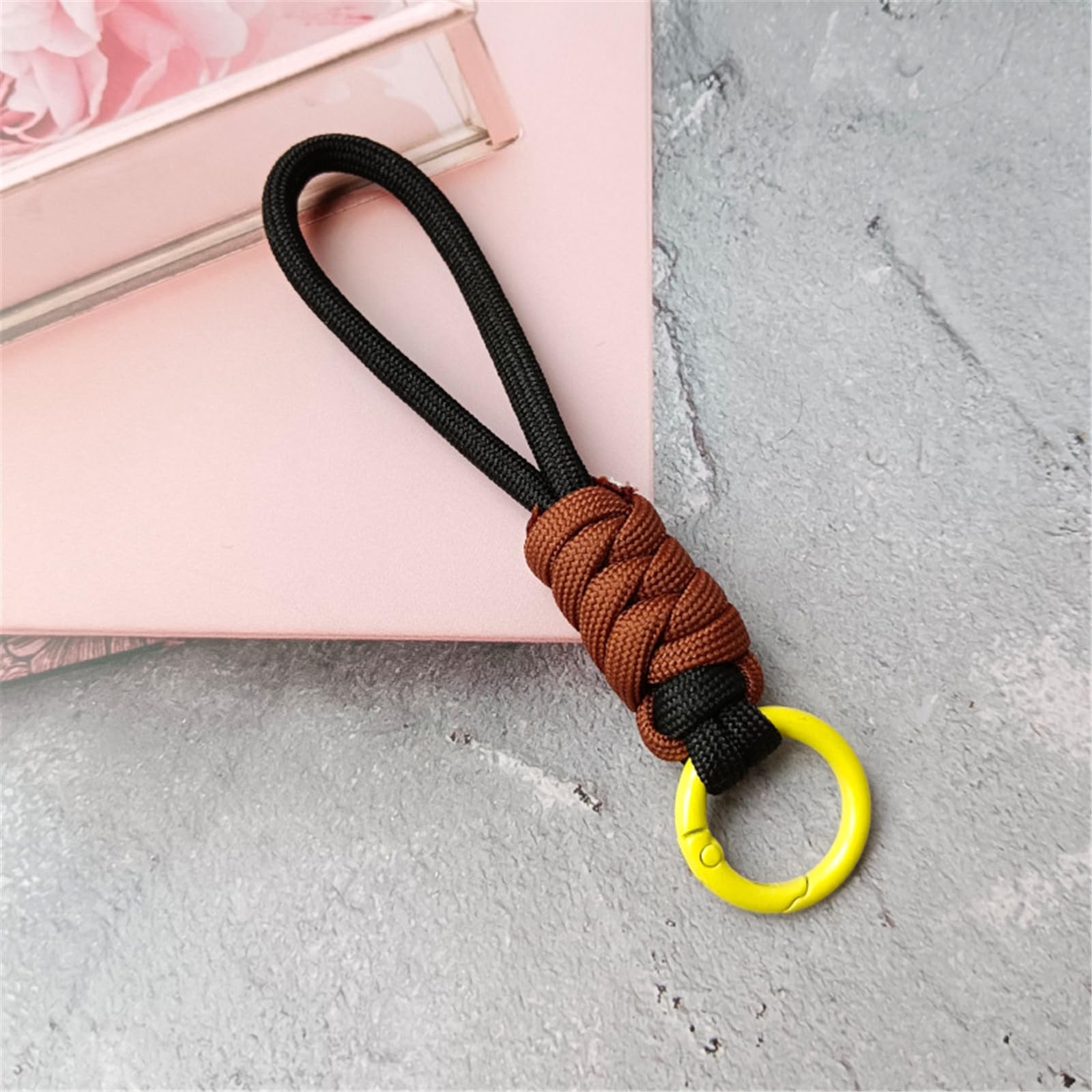 NUOBESTY Portachiavi Da Polso Con Cordoncino - Cinturino Regolabile In Cotone E Ferro Per Chiavi Auto, Telefono, Badge - Bianco