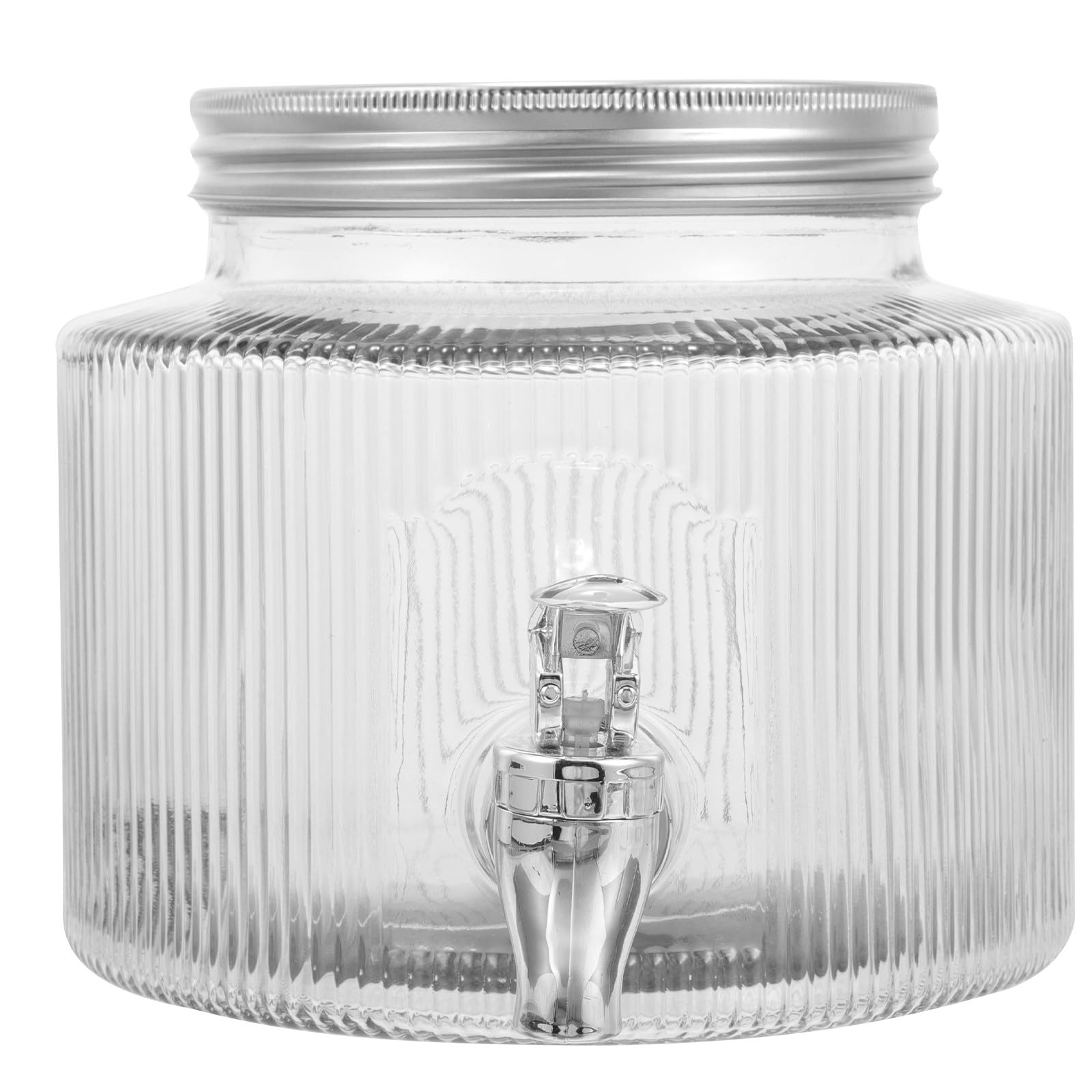 SHINEOFI Dispensador de Bebidas y Tapa Sellada 2,8l con Grifo de Vidrio Diseño Único con Estilo y Sofisticación para Servir Agua y Bebidas