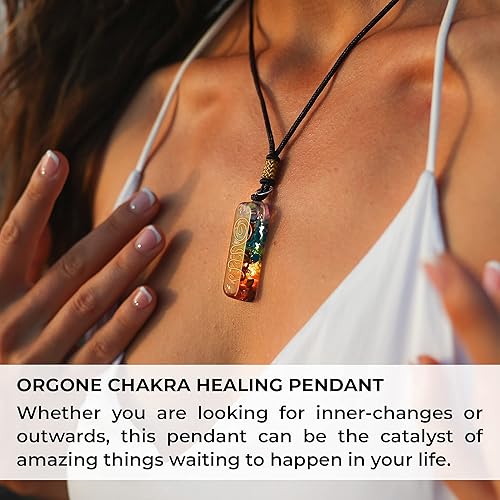 Miniatura 3 de Orgonite Crystal Handmade Seven Chakra Pendant with Adjustable Cord - Orgone Healing Stone Necklace for Spiritual Balance, Meditation, Yoga, Reiki,