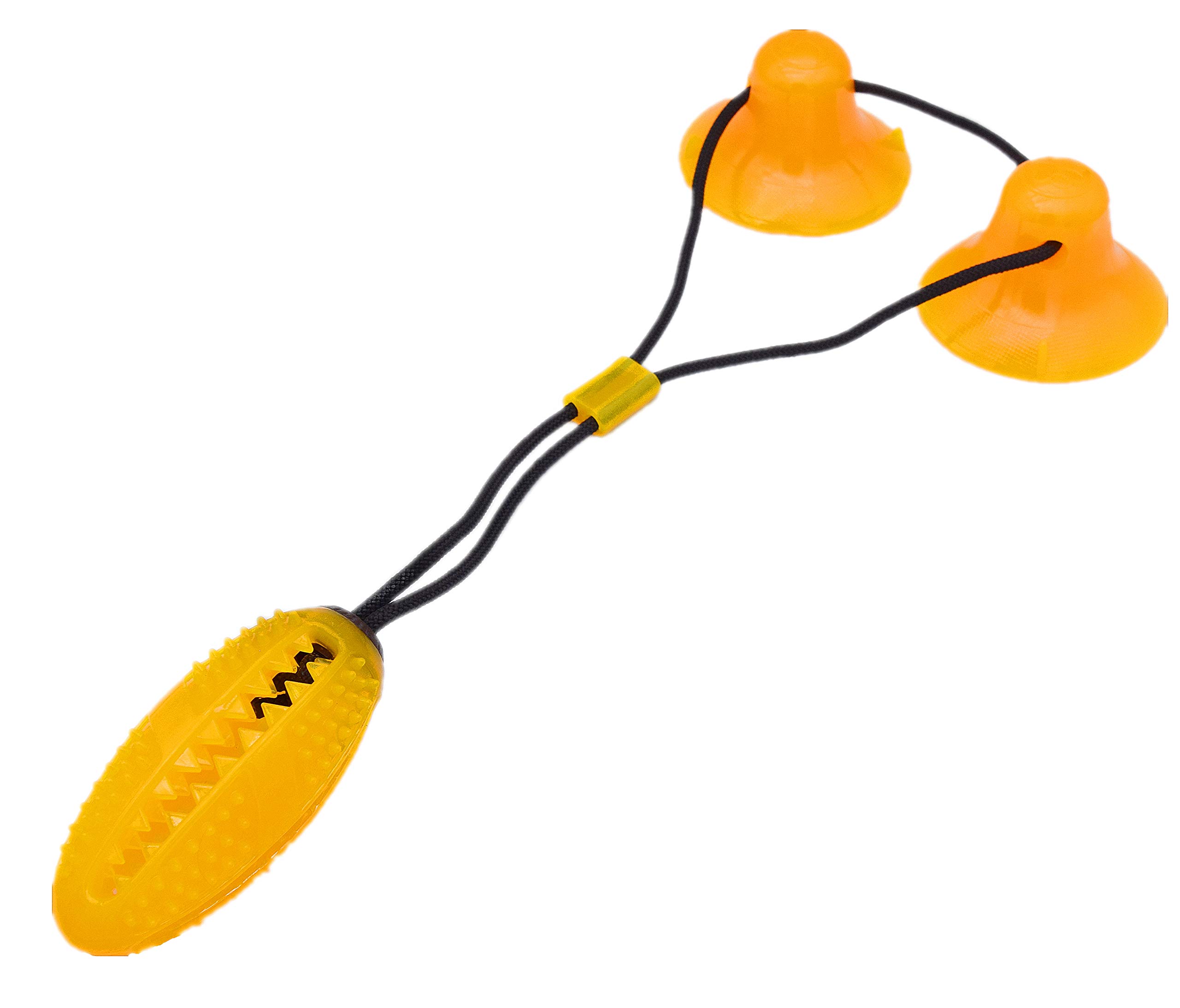 Upgrade Suction Cup Dog Toy, Dog Rope Ball Toys with 2 Suction Cups,Molar Bite Toy Tug of War for Chewers and Toothbrush,Interactive Dog Toys Fit for Small, Large Dogs/Cats.