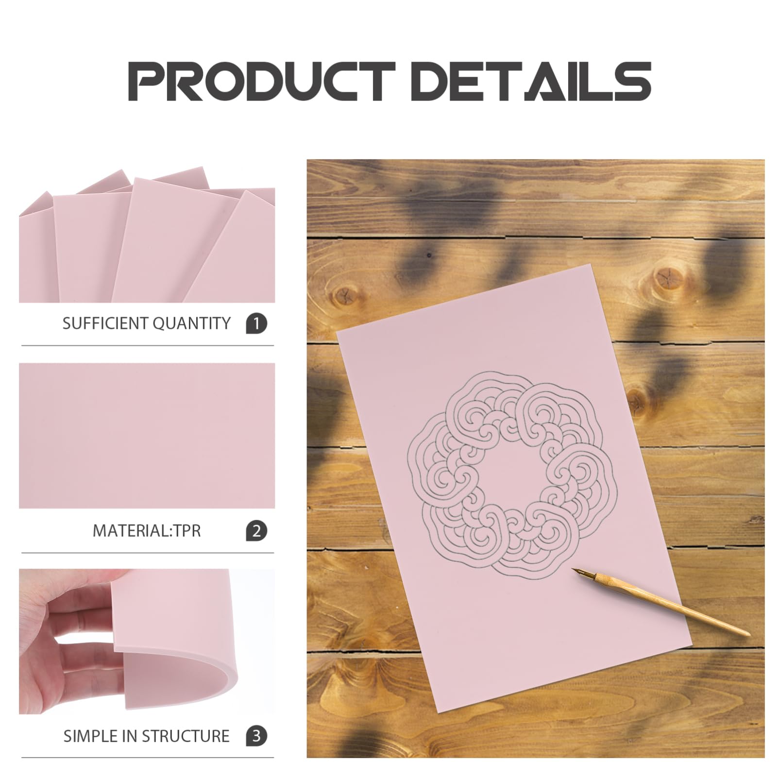 HAPINARY Rubber Blocks Accessories 10pcs DIY Supplies for Hand Carving and Engraving