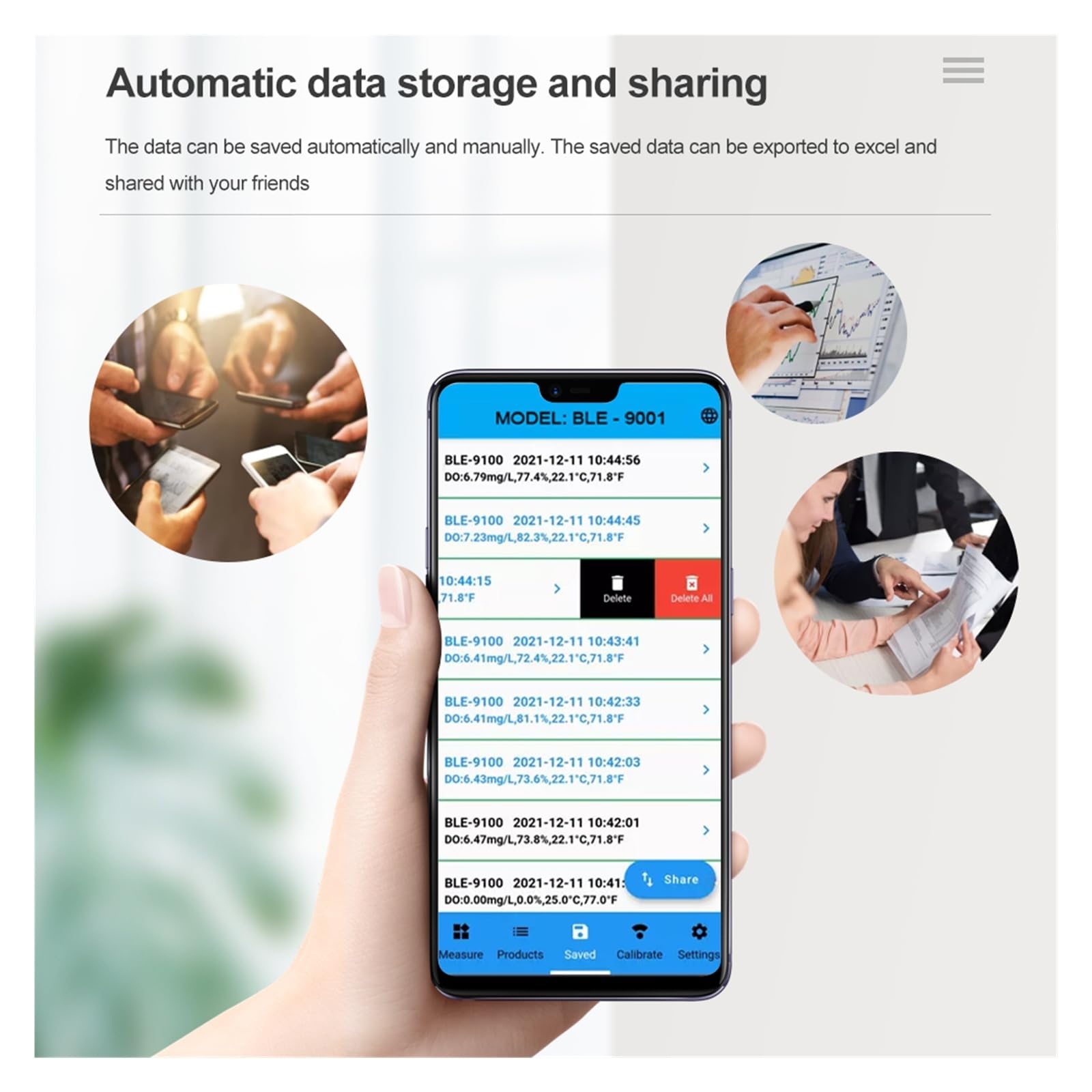 Bluetooth Smart Water Quality Tester Temp/ORP Monitor Online APP Control Analizator wody