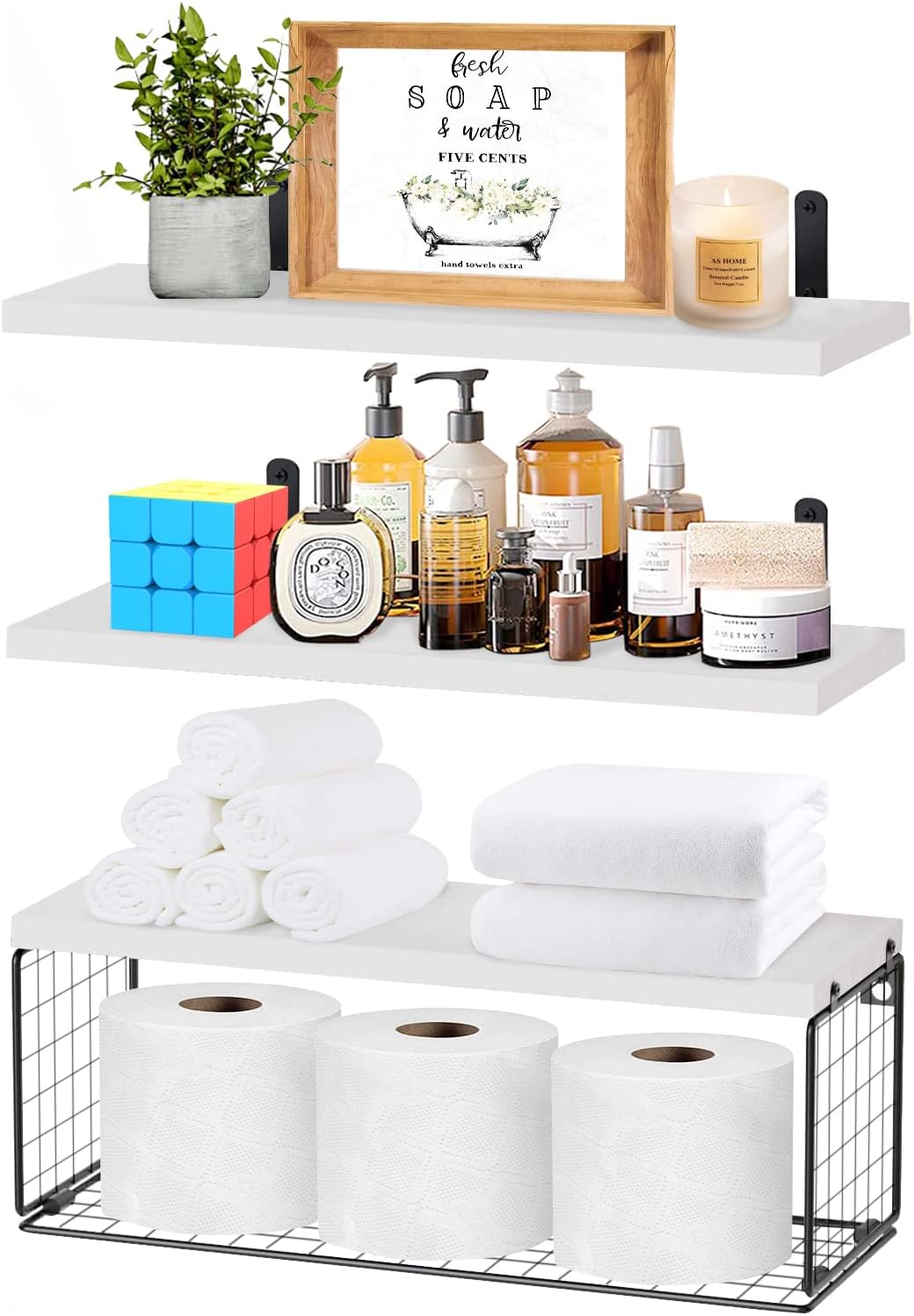 Szkiuqe Bathroom Shelves, Floating Bathroom Shelves Wall