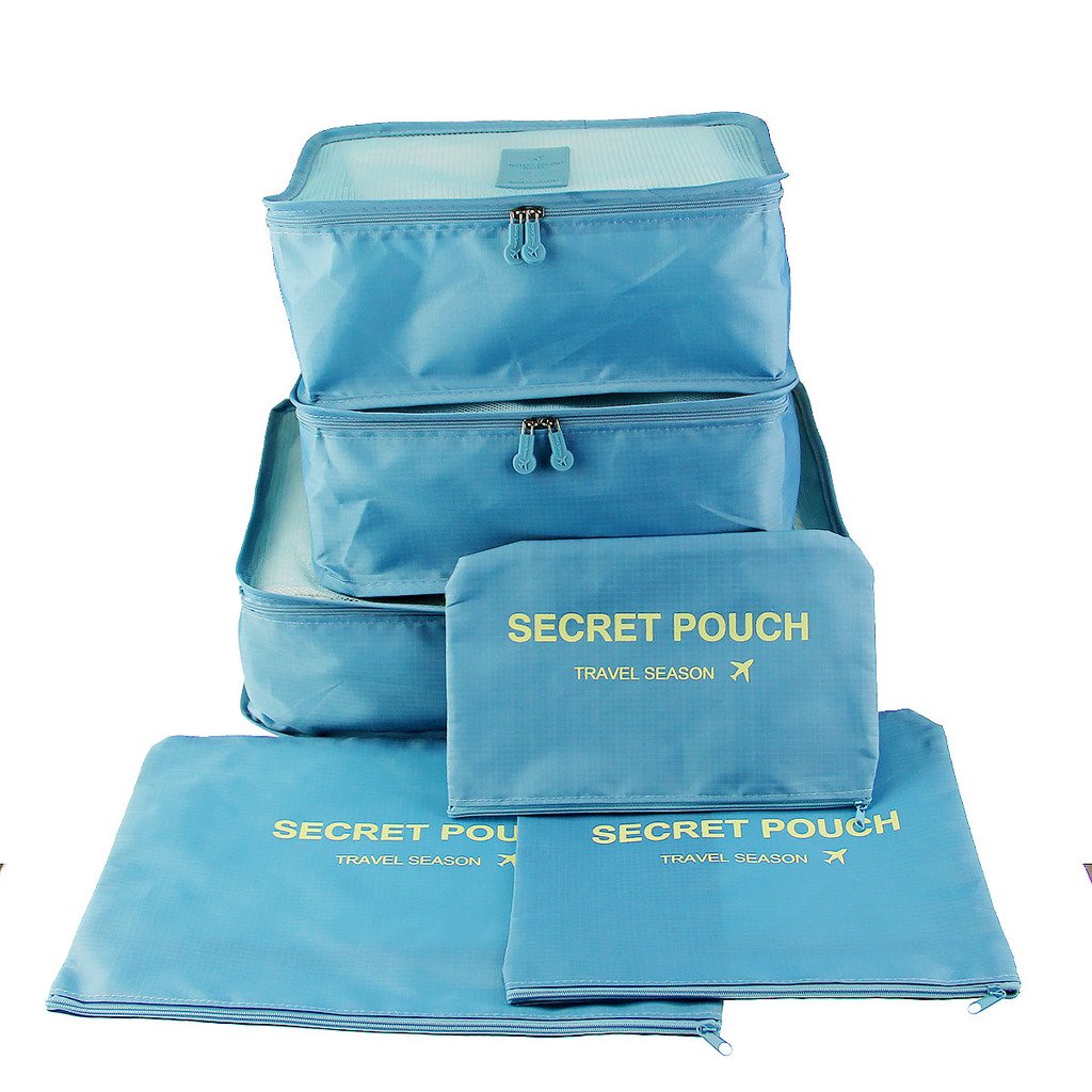 Travel Luggage Organizer, Wsdear 6 Sets Packing Cubes Clothes Bag with 3 Cubes 3 Pouches