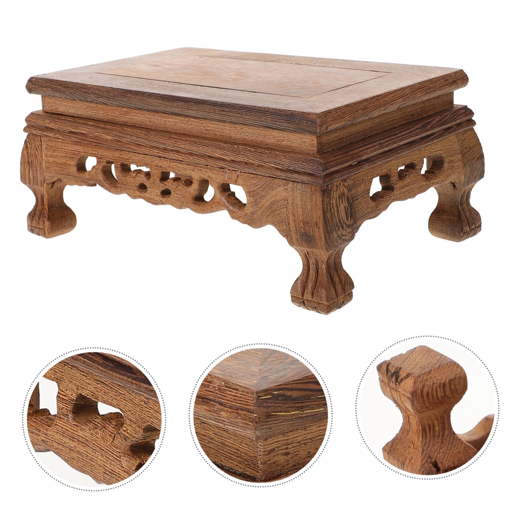 Amosfun 3piezas Soporte De Madera Para Base Estable Para Soporte Decorativo De Madera Para Jardín y Riser De Bonsái y