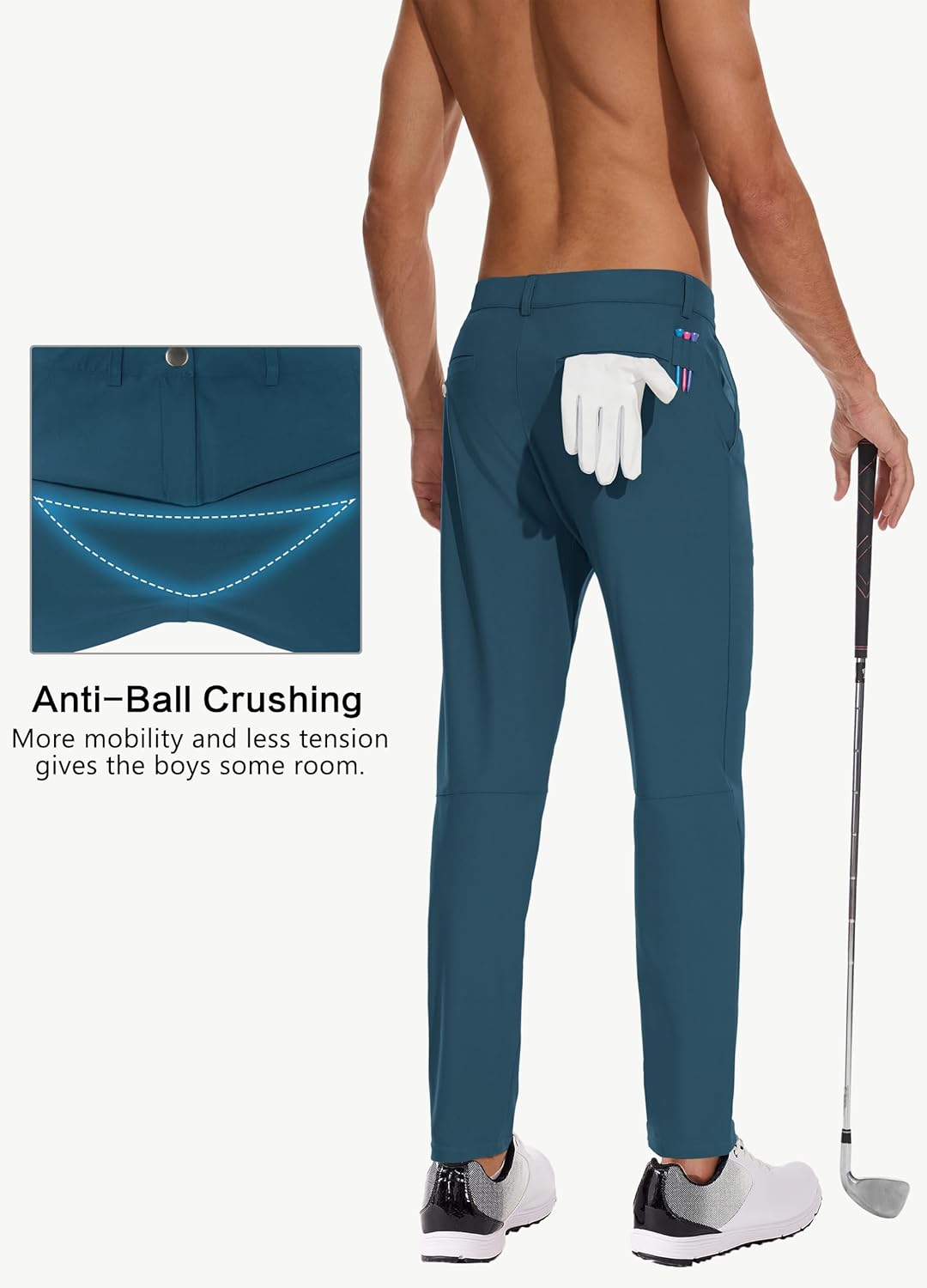 JWM Men's Golf Pant Stretch Navy Blue - Image 2