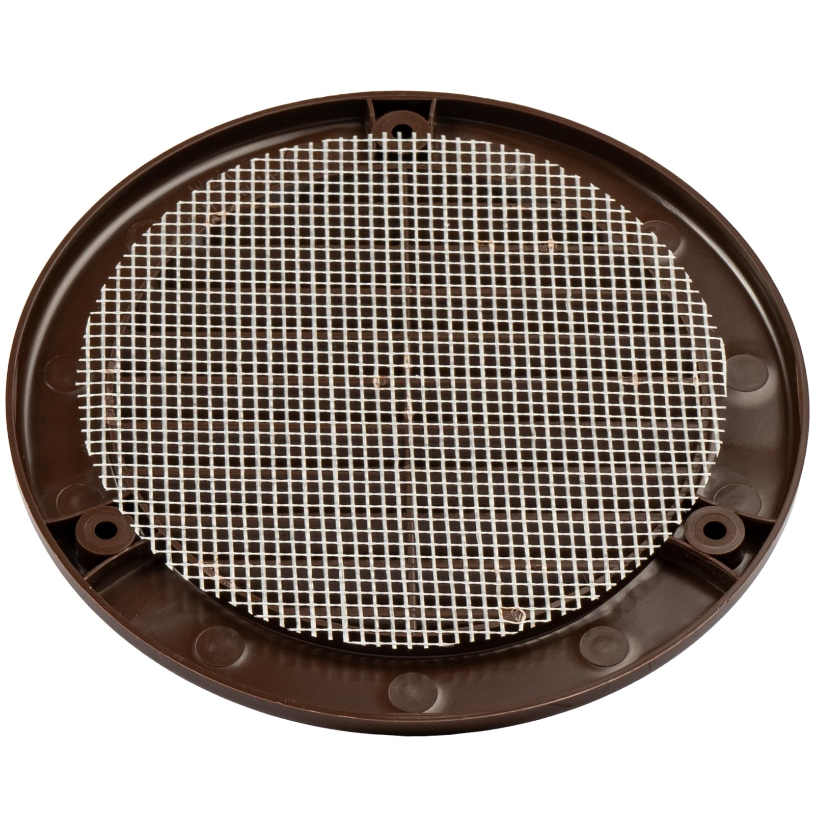 Paquete de 10 rejillas de ventilación redondas de plástico marrón de 10 cm de diámetro, rejilla de ventilación, cubierta de rejilla, malla de mosquitera integrada, ventilación HVAC,