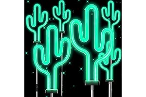 6 Pack Cactus Garden Stake Lights: Brighten Your Yard with Festive Illumination