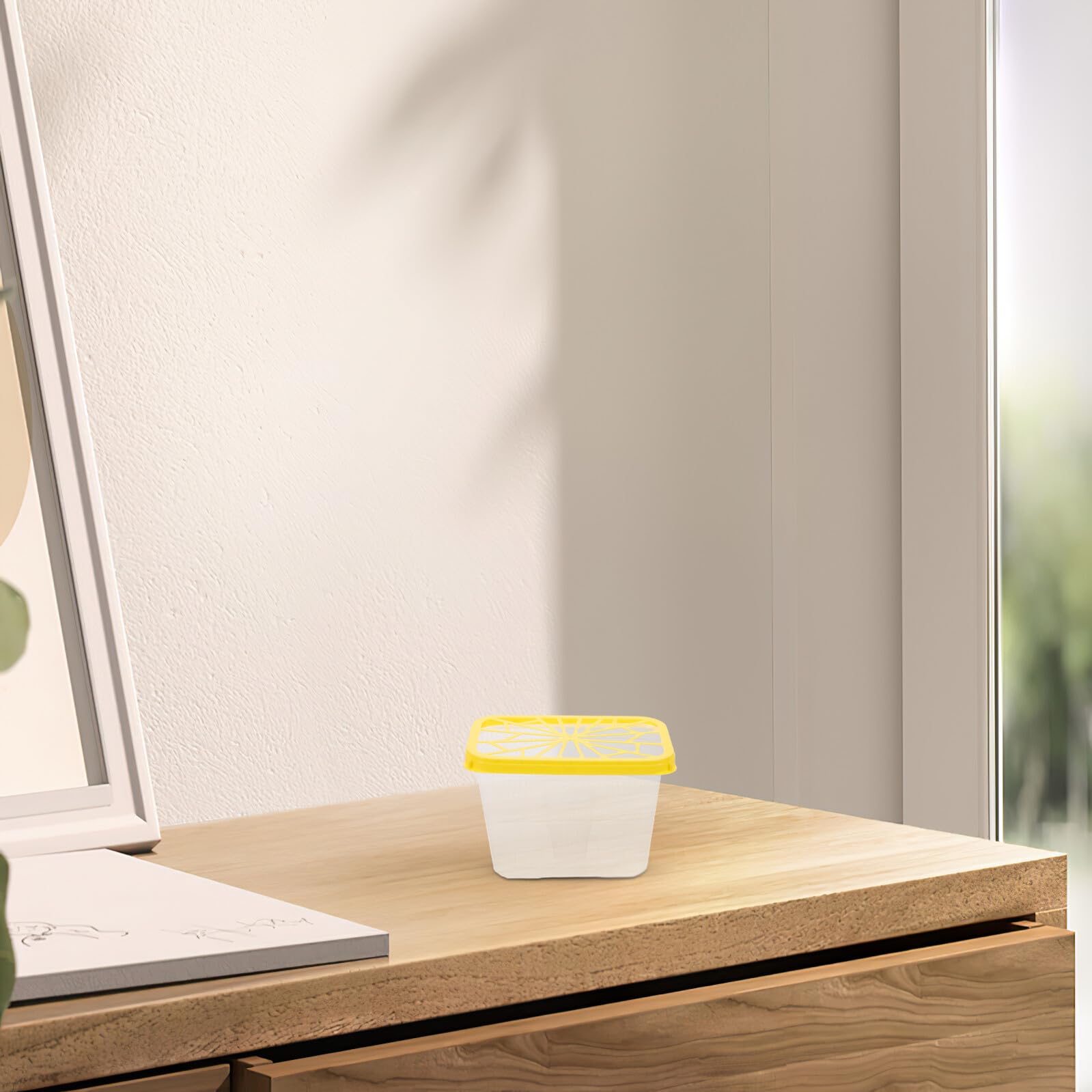 Caja Vacía Absorbente de Humedad 4 Piezas Plástico Amarillo