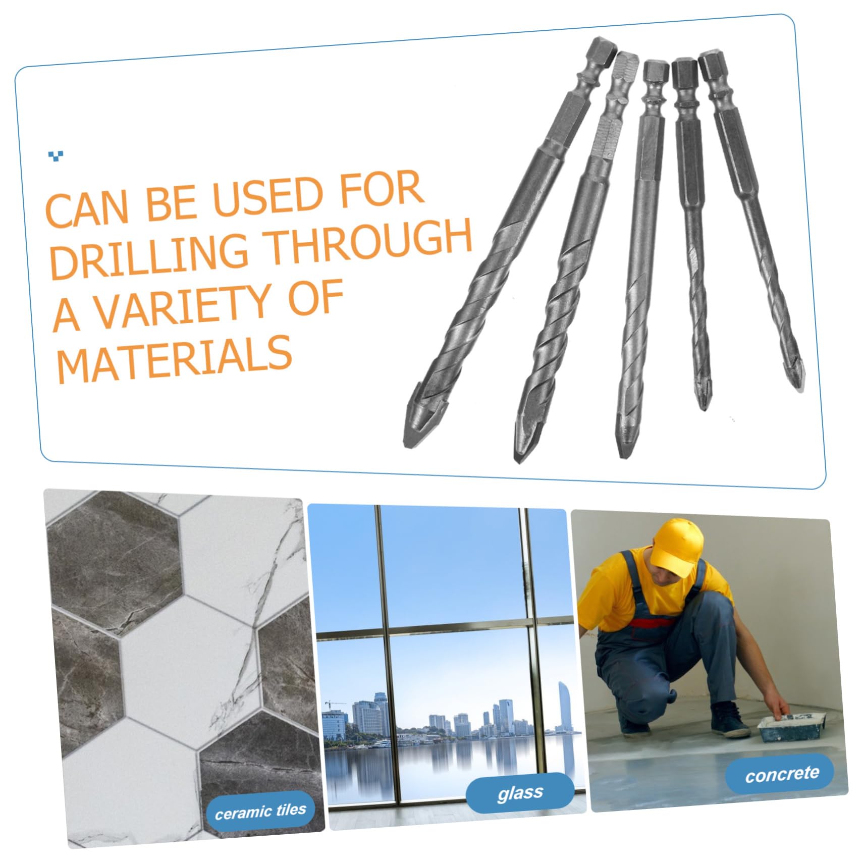 Uonlytech 25pezzi Punte Da Trapano Eccentriche Per Muratura Per Ceramica e Calcestruzzo Alta Precisione e Stabilità Accessorio Per Professionisti e Fai Da Te