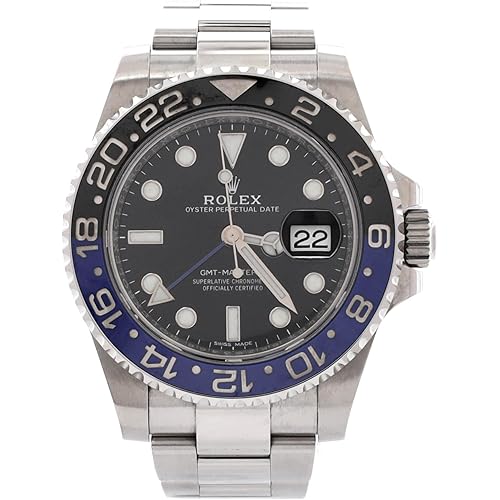 Rolex, Pre-Loved Oyster Perpetual Date GMT-Master II Batman Automatic Watch Stainless Steel and Cerachrom 40, Silver