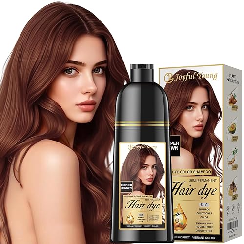 Vista 14 de Champú de tinte natural para el cabello – Color de cabello para cobertura de cabello gris – Tinte de cabello castaño medio para teñir el cabello