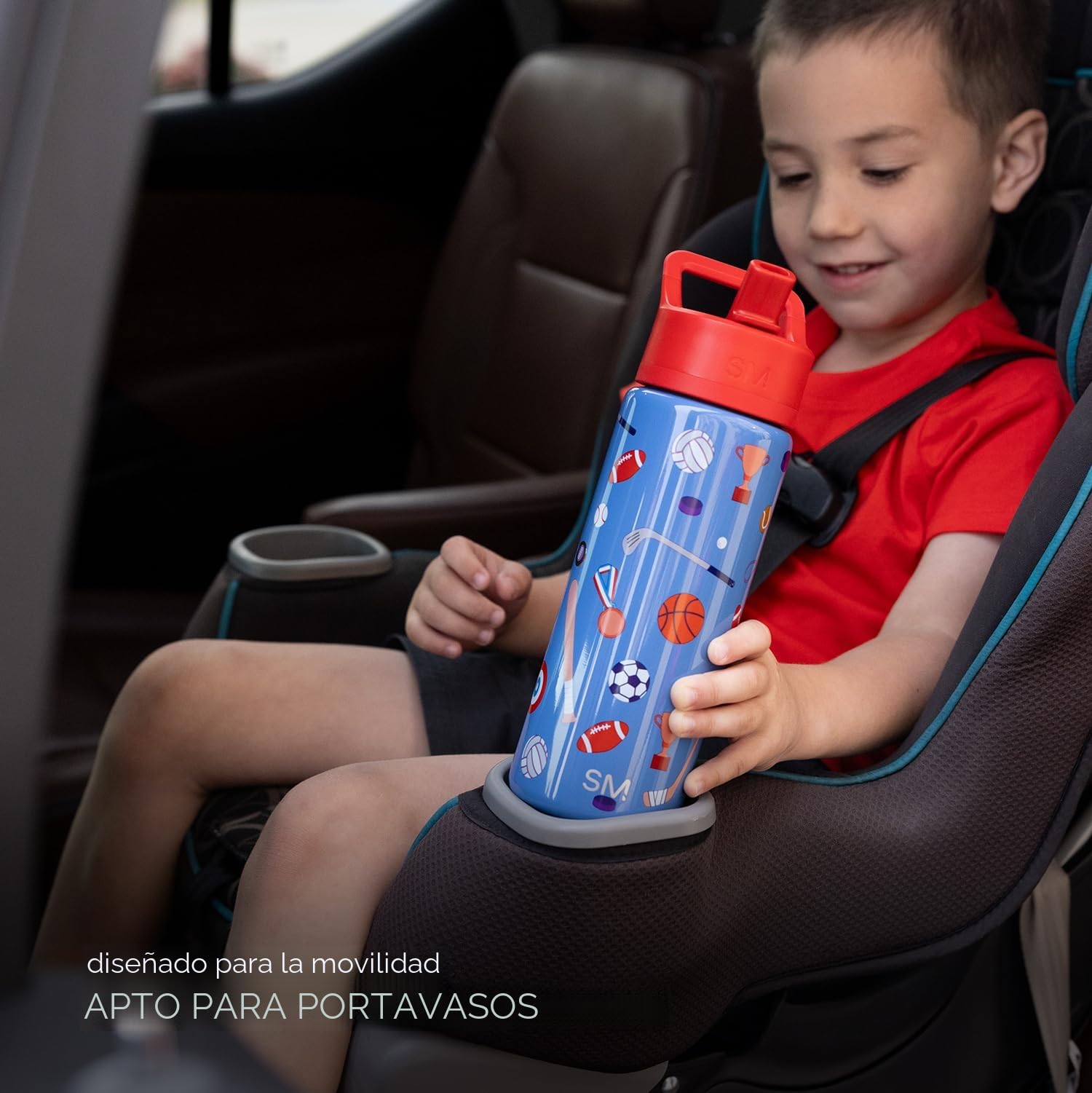 Simple Modern Botella Agua Niños con Pajita | Botella Térmica Acero Inoxidable Aislado Reutilizable para Niños y Niñas | Summit | 415ml | Confetti