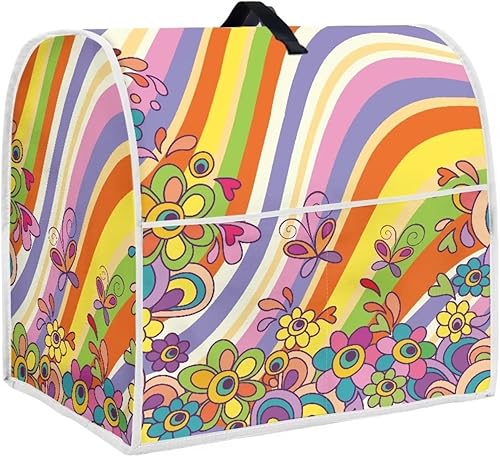 Colorida funda para batidora de cocina de mariposa hippie compatible con mezclador de pie de 4.5 a 5 cuartos de galón, cubiertas de ayuda de cocina