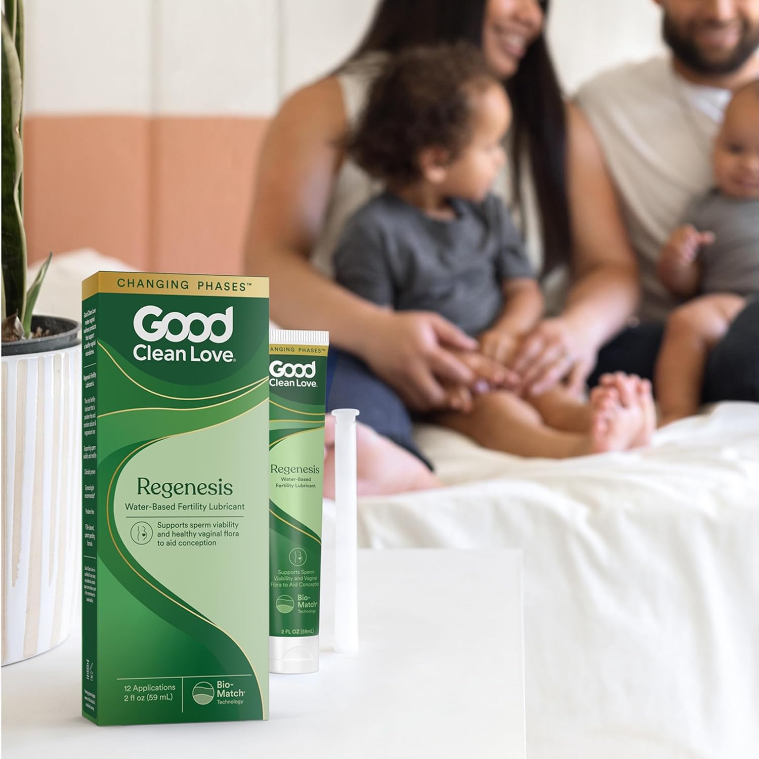 Good Clean Love Regenesis Fertility-Friendly Lubricant, Water-Based Lube for Women & Couples Trying to Conceive, with Magnesium and Calcium Ions, Personal Lubricant, Safe for Toys, 2 Oz (2-Pack)