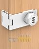 90 Degree Cabinet Combination Door Lock Latch, Zinc Alloy Password Rotary Hasp Lock, Keyless Folding Latches for Office File Cabinet, Drawers, Cupboard, Small Doors, Locker (1, White)
