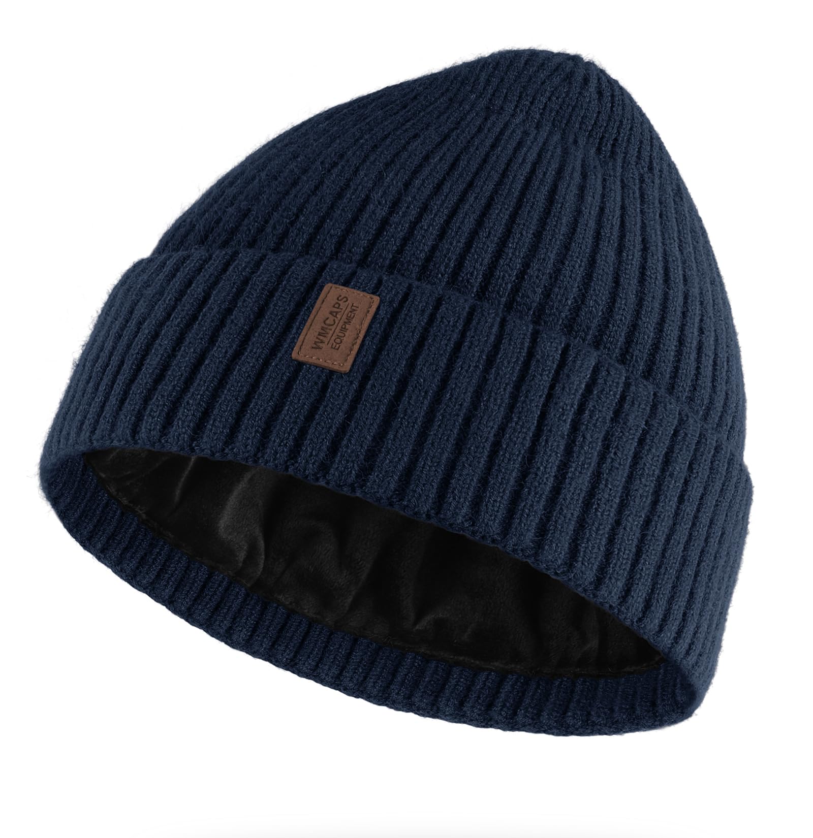 Warm Fleece Lined Beanie for Men Women - Unisex Knit Cuffed 