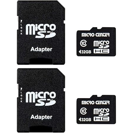 Micro Center 32GB Class 10 Micro SDHC Flash Memory Card with Adapter (2 Pack)