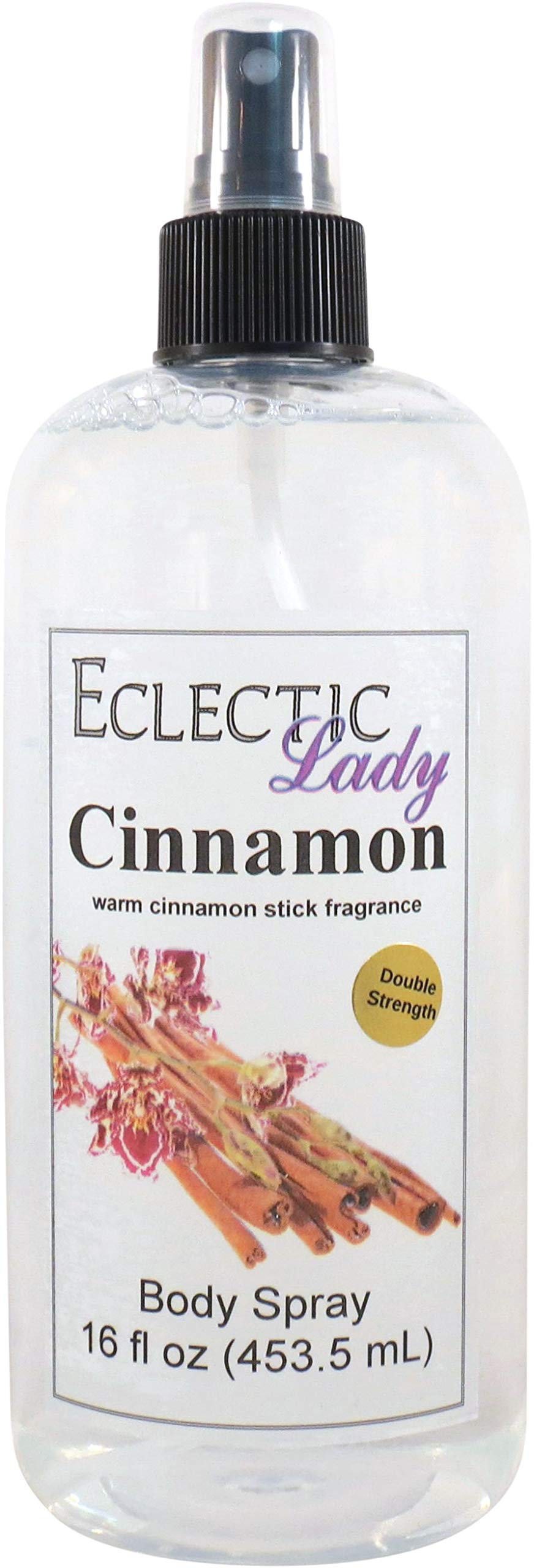 Eclectic Lady Cinnamon Body Spray, Double Strength, 16 ounces, Body Mist for Women with Clean, Light & Gentle Fragrance, Cologne with Soft, Subtle Aroma For Daily Use