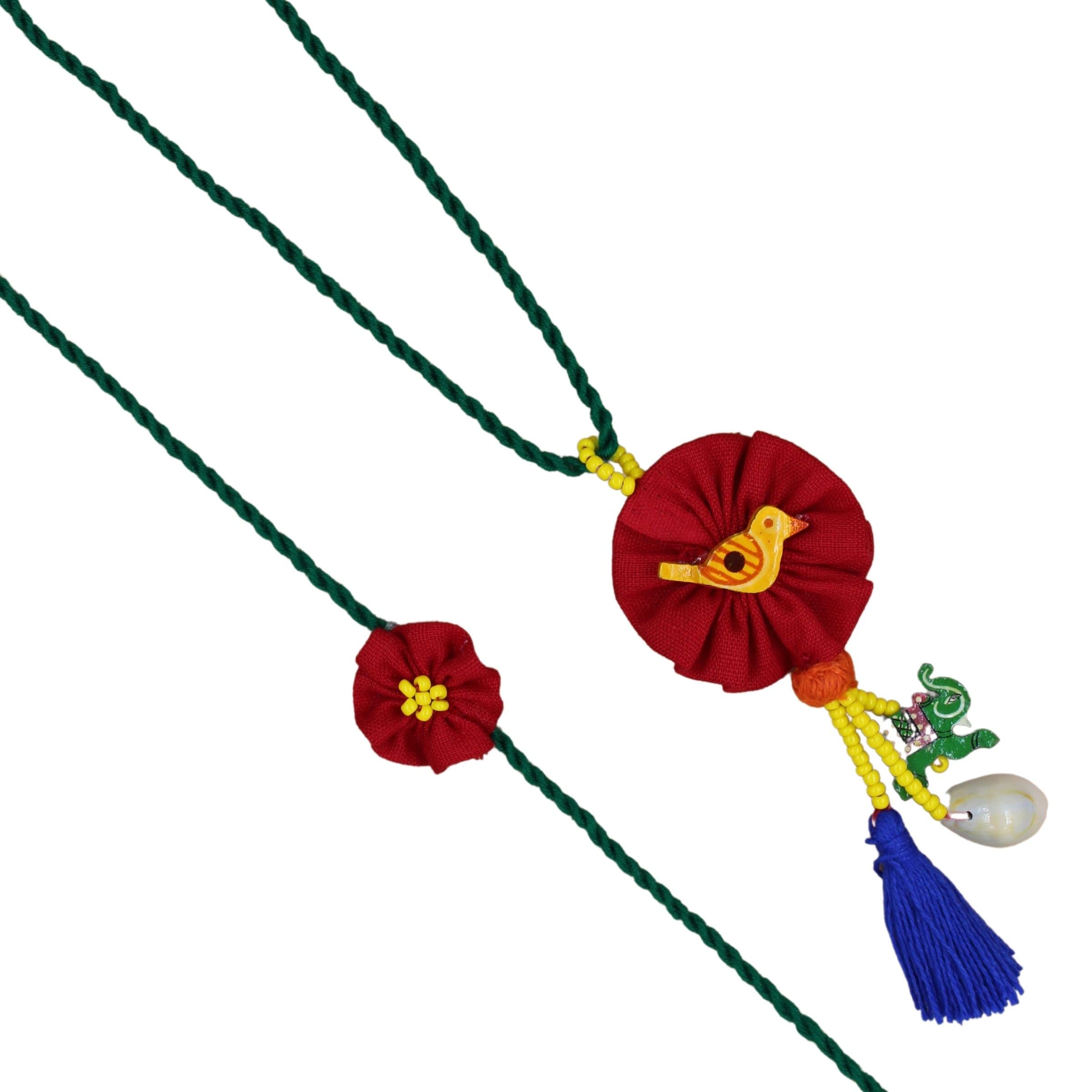 Prapti Handicrafts Handmade Fabric Bhaiya Rakhi and Bhabhi Lumba set With Roli Chawal,Raksha Bandhan Rakhi for Couples (Pink-Set of 2) (B0CD2QD2ND) Amazon Price History, Amazon Price Tracker