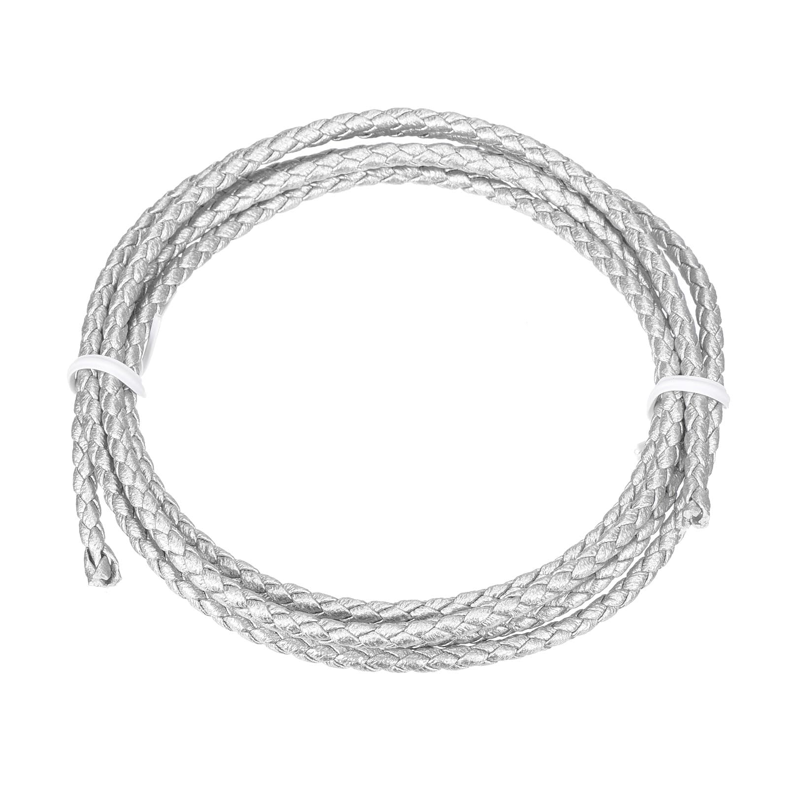 Rebower Round Braided Leather Cord 3mm Bolo Leather Cord String Rope for Jewelry Making Necklaces, Bracelets, Wraps, Crafts