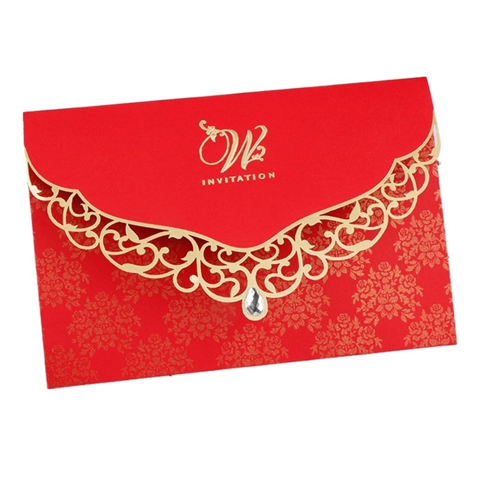 Einladungskarten für alle Anlässe, Hochzeitseinladungen mit Diamant-Dekoration, Mehrfarbig, 50 Stück(Color42)