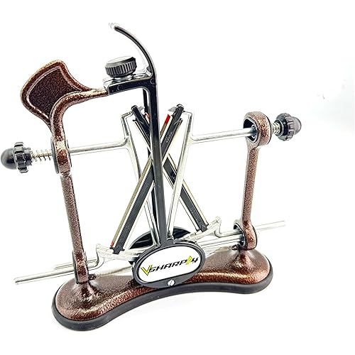 Warthog V-Sharp A4 Knife Sharpener, Ideal for Home Cooks, Fishermen, Hunters, Diamond Rods, Adjustable Angles, Metal Frame