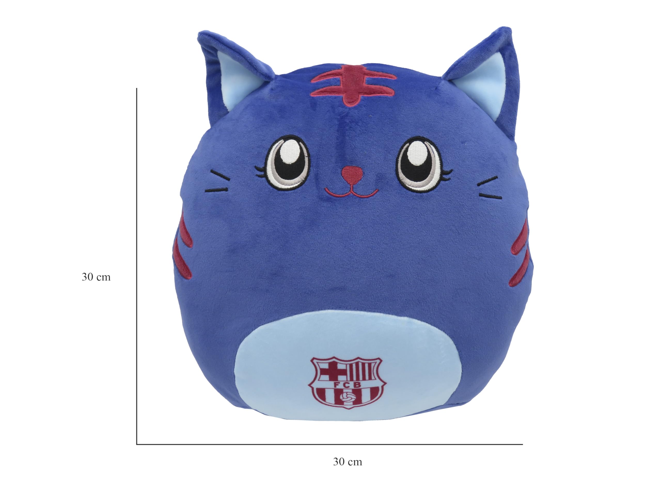 Muñeco De Peluche Gato Del FC Barcelona – 30 Cm De Suavidad, Color Azul, Producto Oficial Con Escudo, Regalo Perfecto Para Culés De Todas Las Edades
