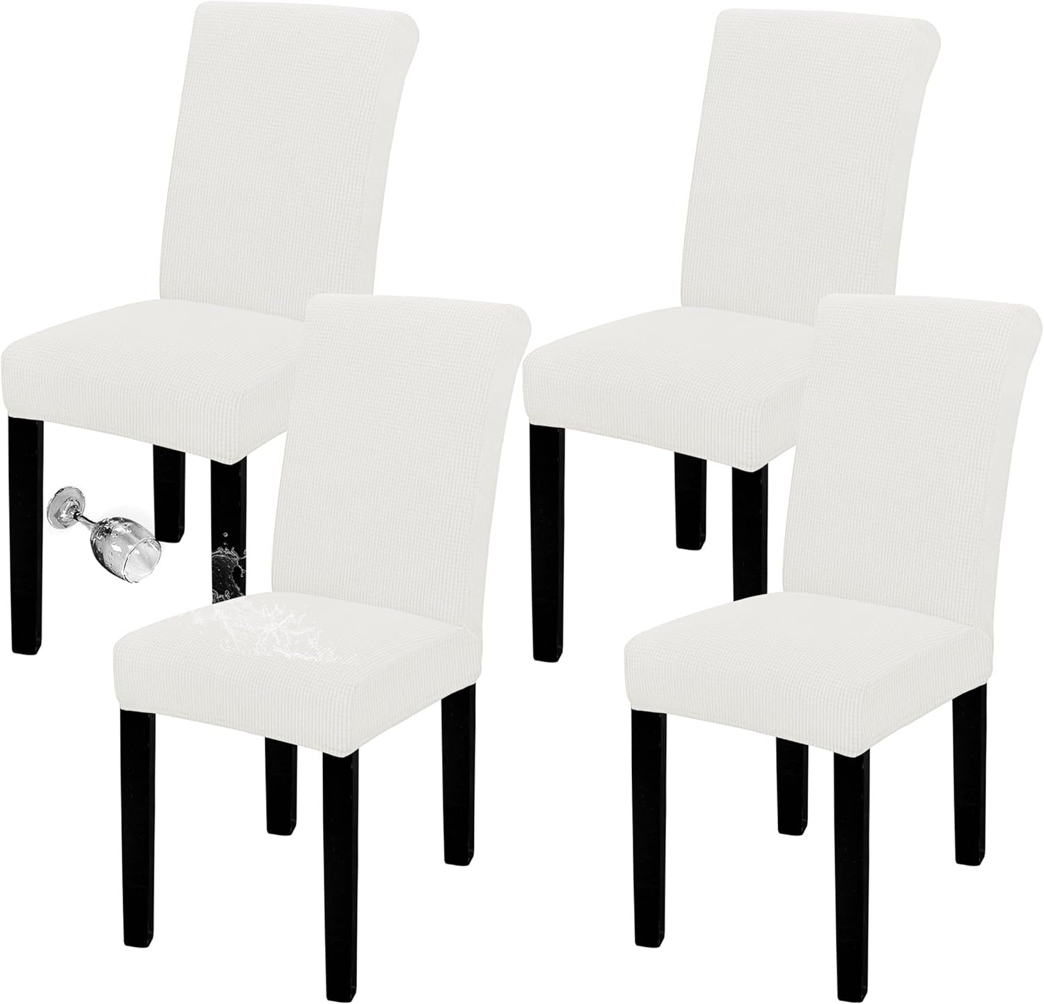 EasyGoing 100 Waterproof Dining Room Chair Cover Set of 4