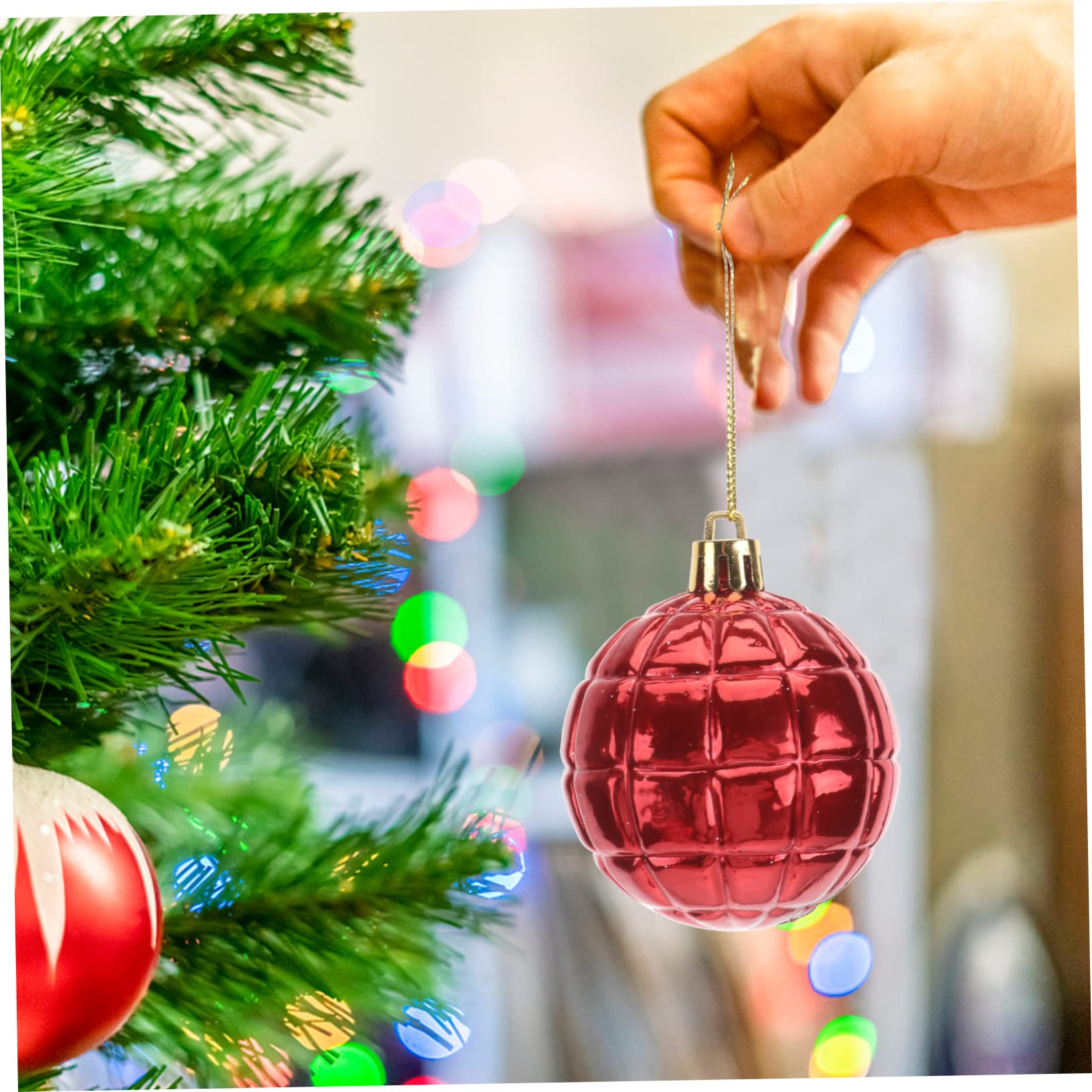 Pièces Décorations d'arbre De Noël Ornements De Boule pour Le Sapin De Noël Ornements De Boules De Mini Boules De Noel Décor Suspendu De 6cm Balle Suspendue