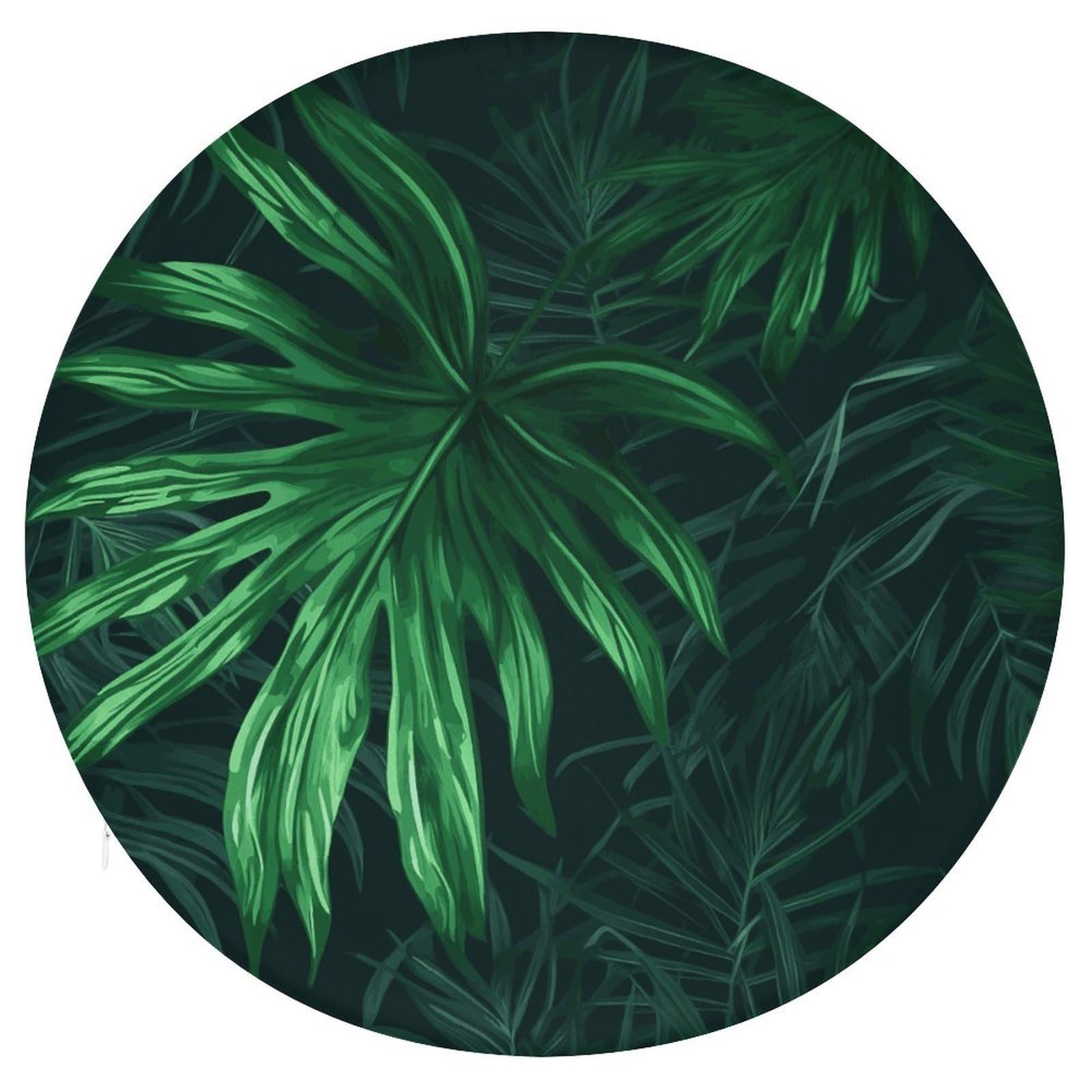 FekiLoot Green Tropical Jungle Plant Seat Cushion Comfort Memory Foam Seat Cushion Chair Pad Soft Round Stool Cushion Chair Cushion Removable Washable Cover for Home Office Outdoor Bistro 15.35 Inch