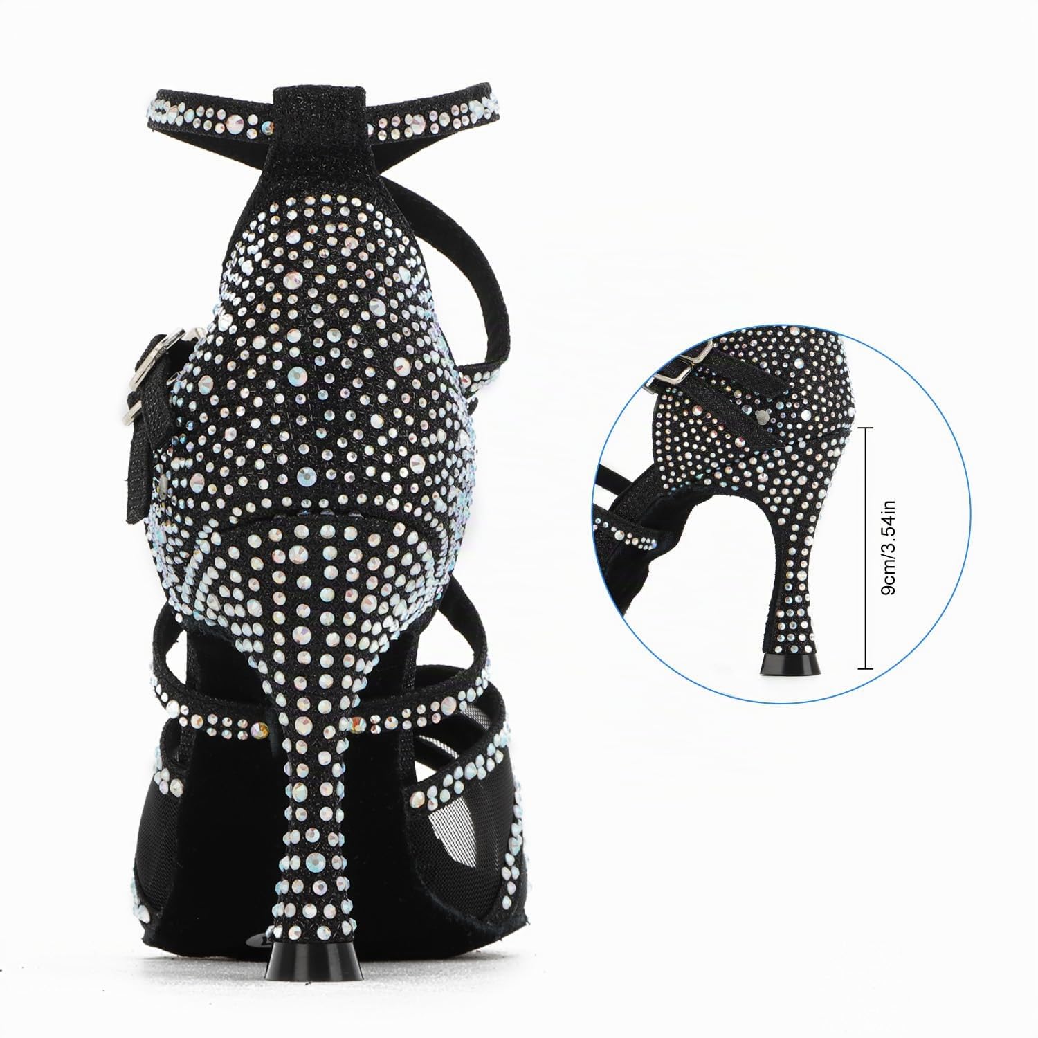 Scarpe da Ballo Donna Salsa Ballo Latino Tacco Glitter Strass Samba Tango Sala da Ballo Pratica Scarpe da Ballo Tacco 9 cm