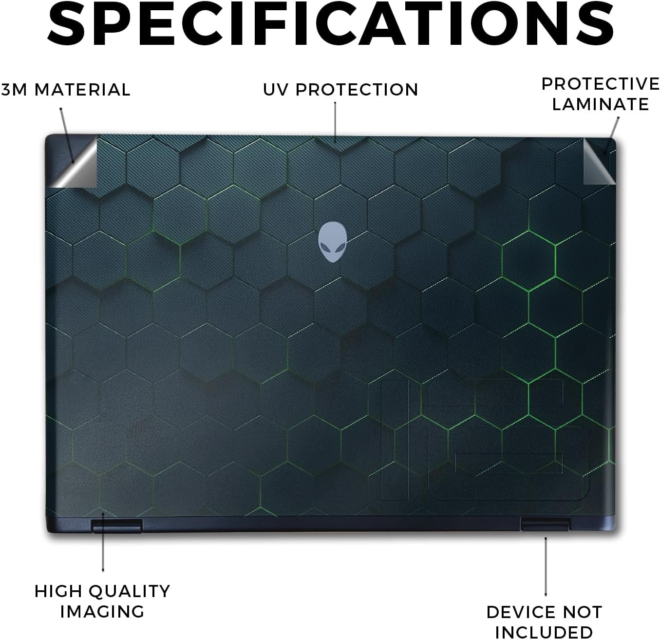 Laptop Skin Compatible with Alienware M16 R2 (2024) - Acid Hex - Premium 3M Vinyl Protective Wrap Decal Cover - Easy to Apply | Crafted in The USA by MightySkins