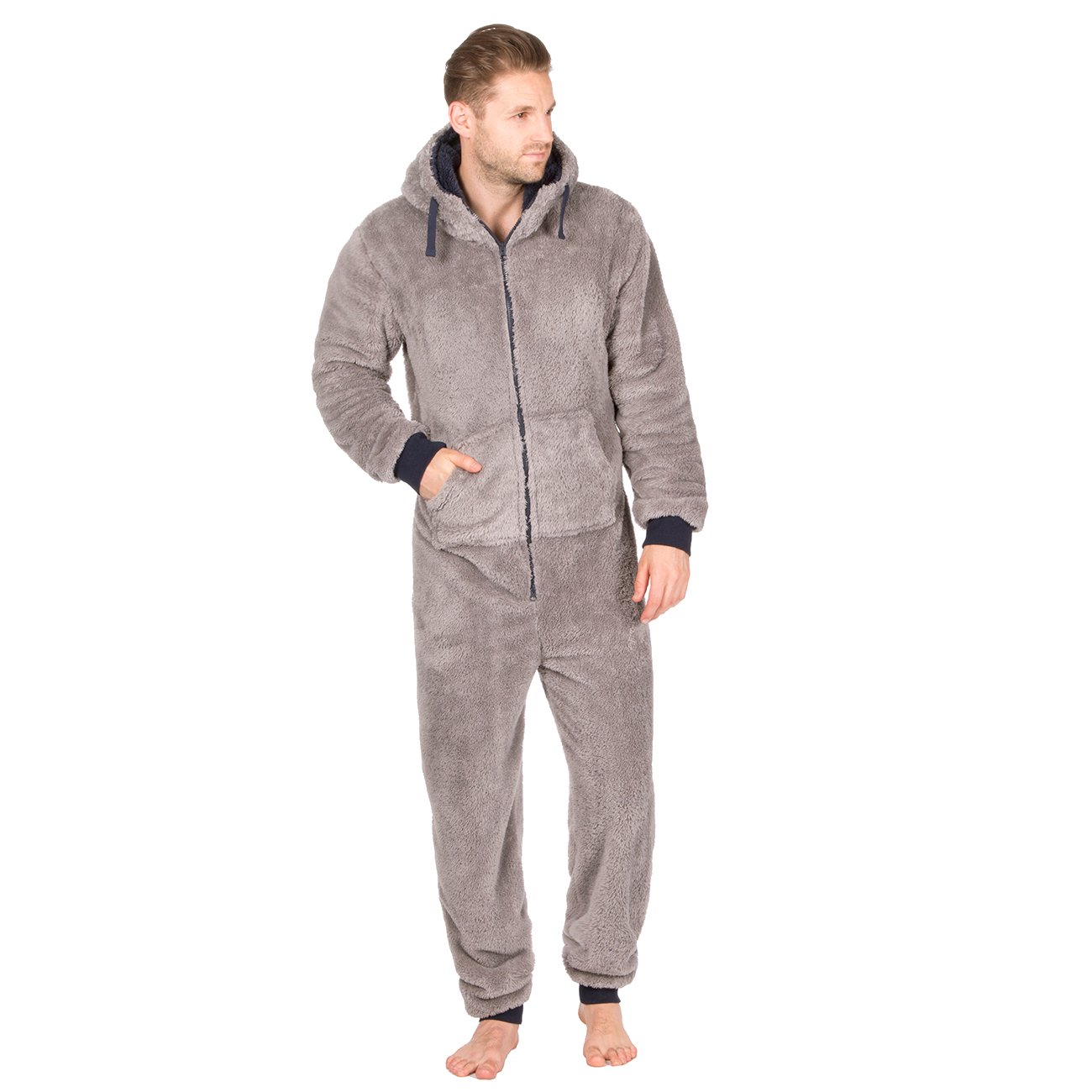 Onezee Men's Grey / Stc Stores Snuggle Fleece Hooded Winter All In One (M/L, )