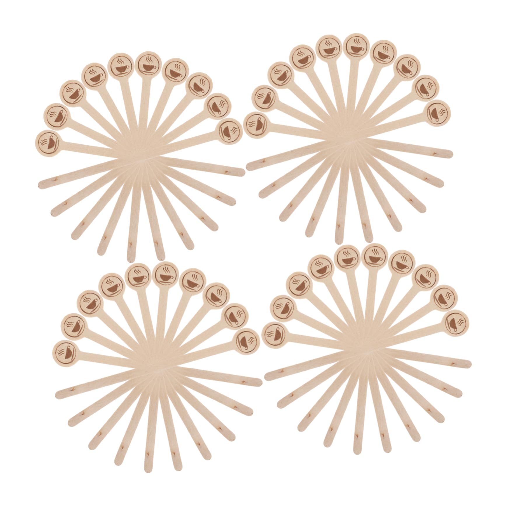CIYODO 100 Pcs Wooden Stirrers Hot Drink Stir Sticks Mix Sugar Honey Cocoa Large Rounded Ends for Bars Tea Rooms