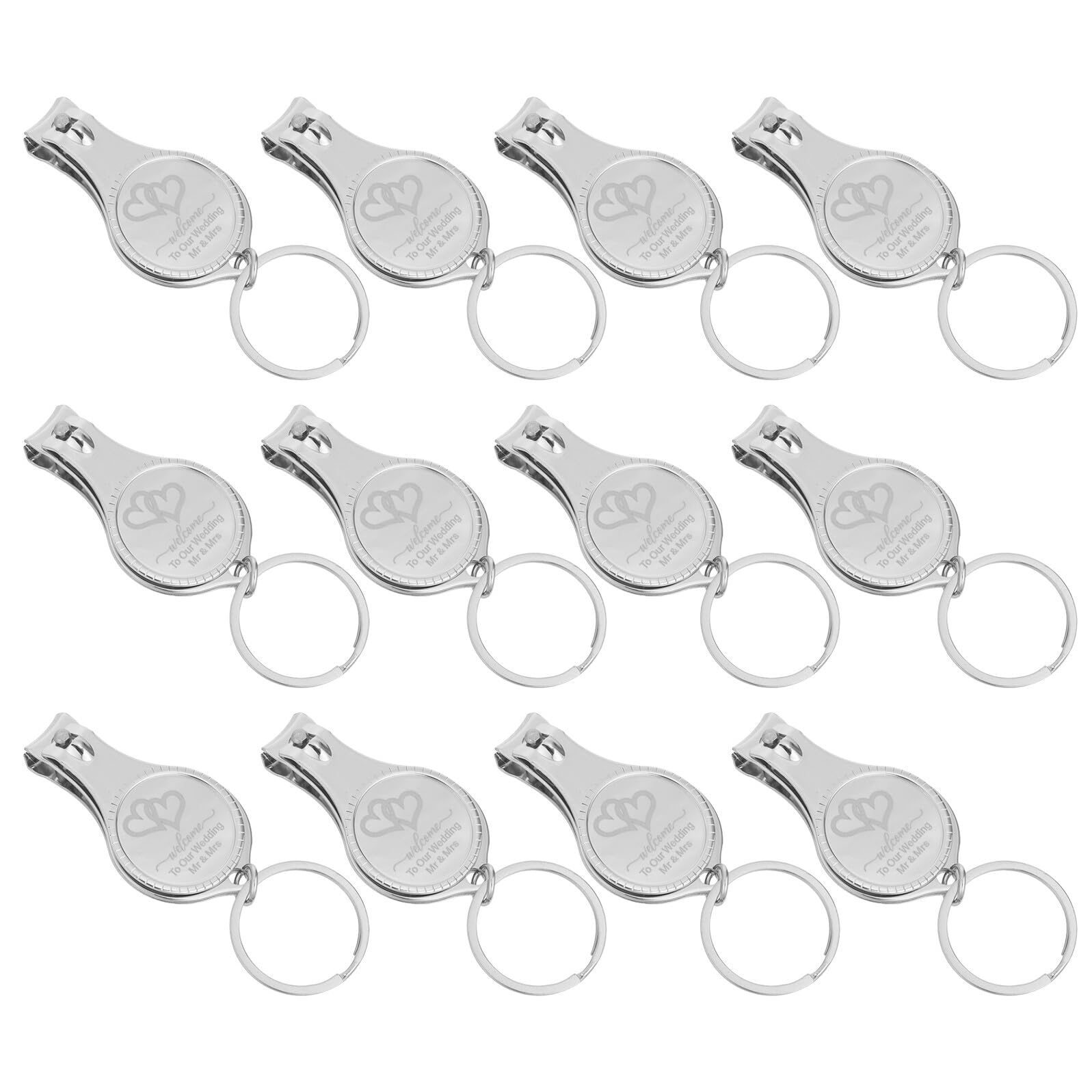 iplusmile 25 pièces Coffret Coupe-ongles Inox Compact avec Décapsuleur Porte-clés Outil Multifonction Portable pour Camping Randonnée et Usage Quotidien