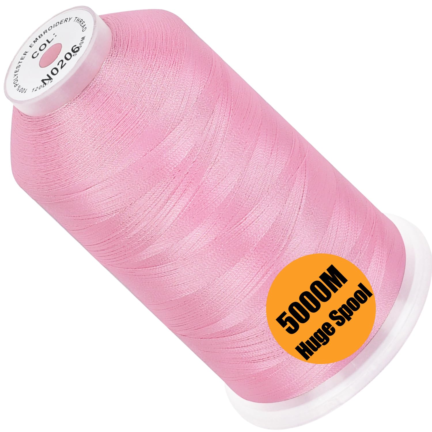 New brothread 5000M Huge Spool Embroidery Machine Thread - Lavender Pink
