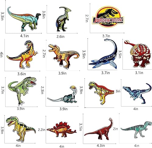 Miniatura 6 de 15 parches para planchar con diseño de dinosaurios para ropa, lindos dibujos animados, para coserplanchar, divertidos dinosaurios, parche bordado