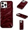 Coverzone iPhone 15 Pro Max İle Uyumlu Kılıf, Özel Üretim 3D Kabartma, Lüks, Parlak, Darbelere Karşı Dayanıklı Yumuşak Kapak Bordo PM-1