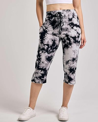 Miniatura 3 de Real Essentials 3-Pack Women's Capri Open Bottom Soft Sweatpants with Drawstring (Available in Plus Size)