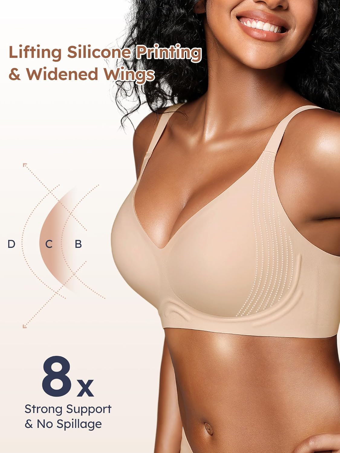Wireless Jelly Bras for Women - S-3XL Seamless Bra No Underwire Full Coverage Supportive Comfort T-Shirt Bralette - Image 4