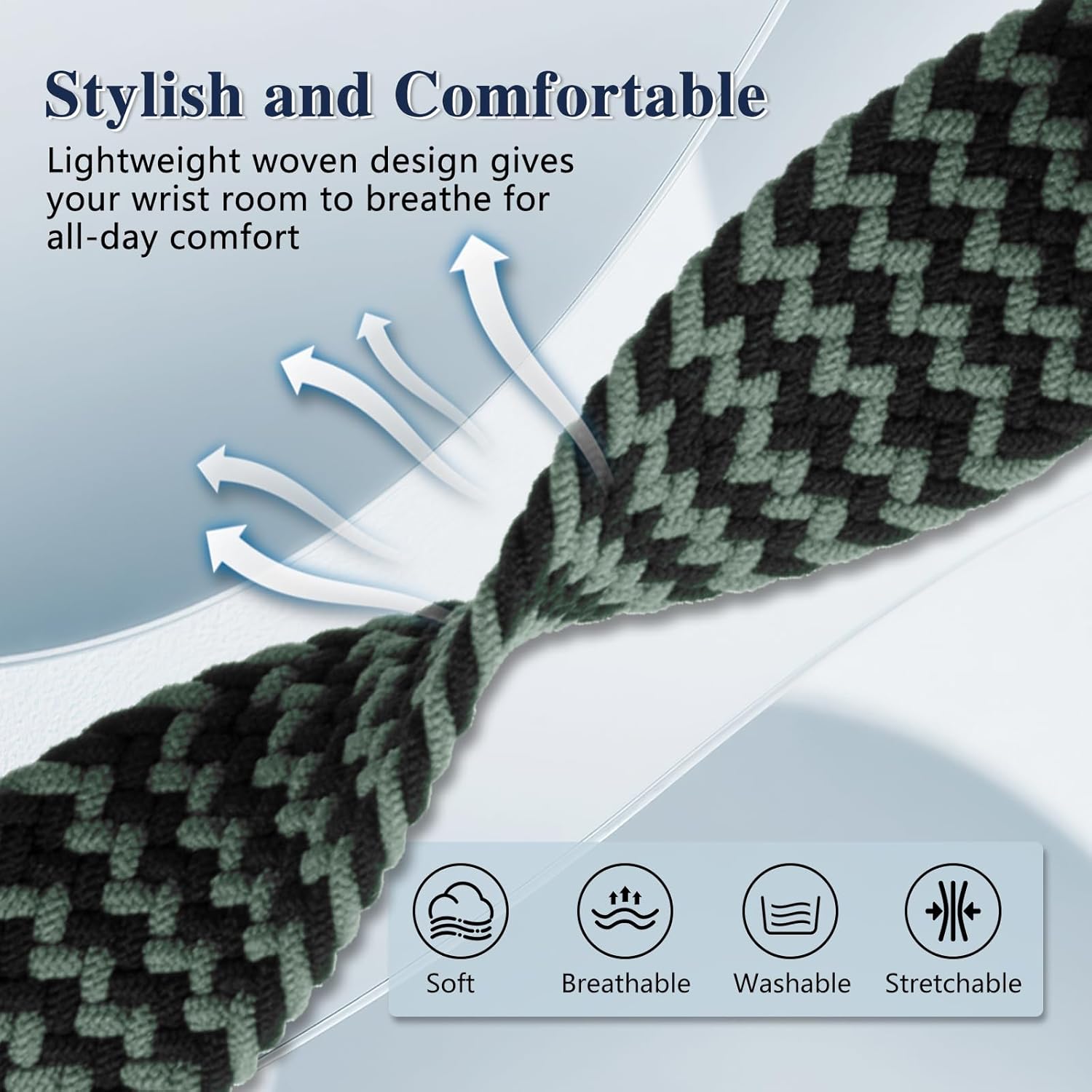 Quickfit 26mm Magnetic Braided Watch Bands Compatible with Garmin Fenix 8 Pro/Quatix 8/Tactix 8/Fenix 8 (51 mm)/7X Pro/7X/6X Pro/6X,Replacement Nylon Sport Strap for Women Men - Image 3