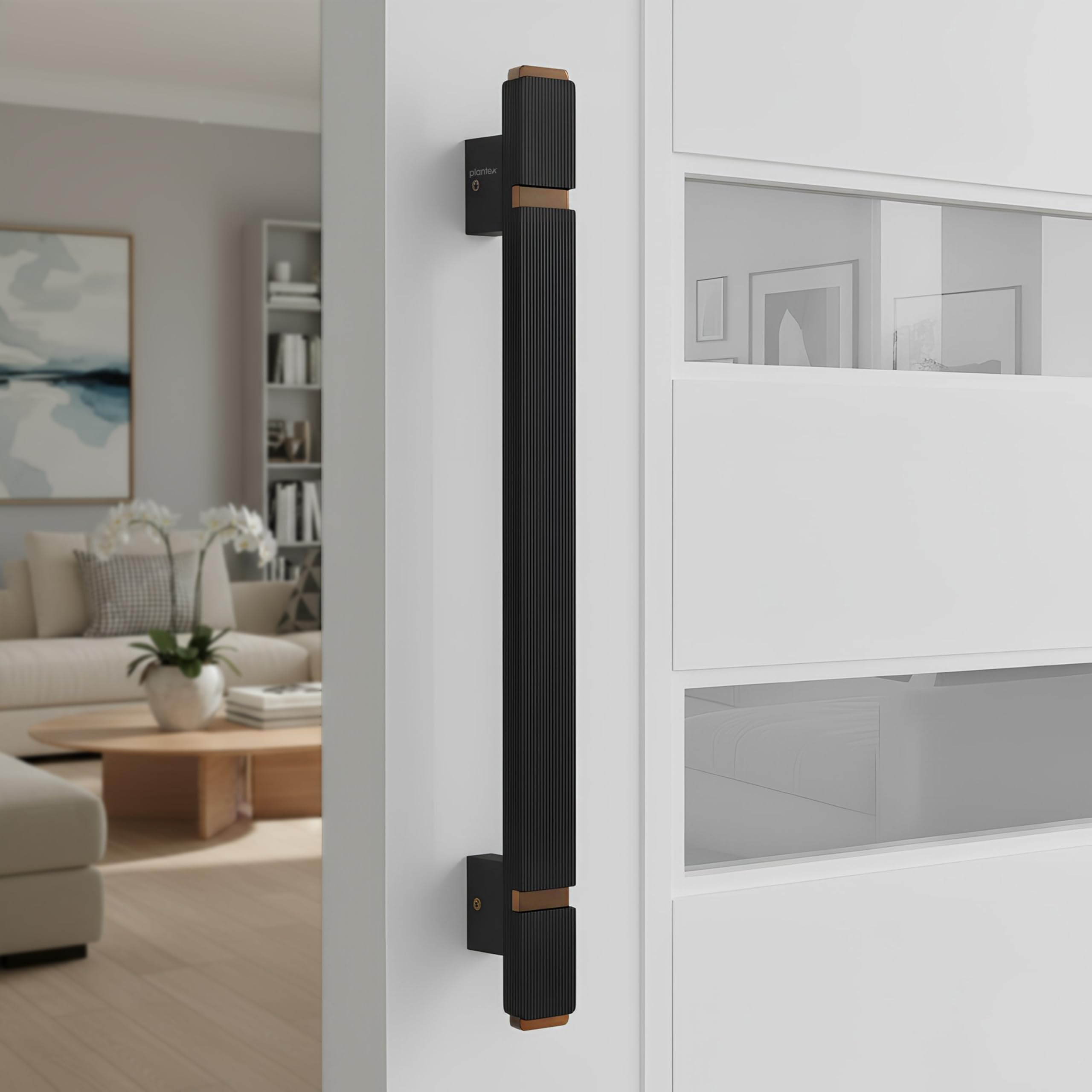 Plantex 12 Inch Main Door Handle/Aluminium Handle for Door/Black Pull-Push Handle for Home/Office/3 Years Warranty Pack of 1 (APS-613, Black & Rose Gold)-image-41
