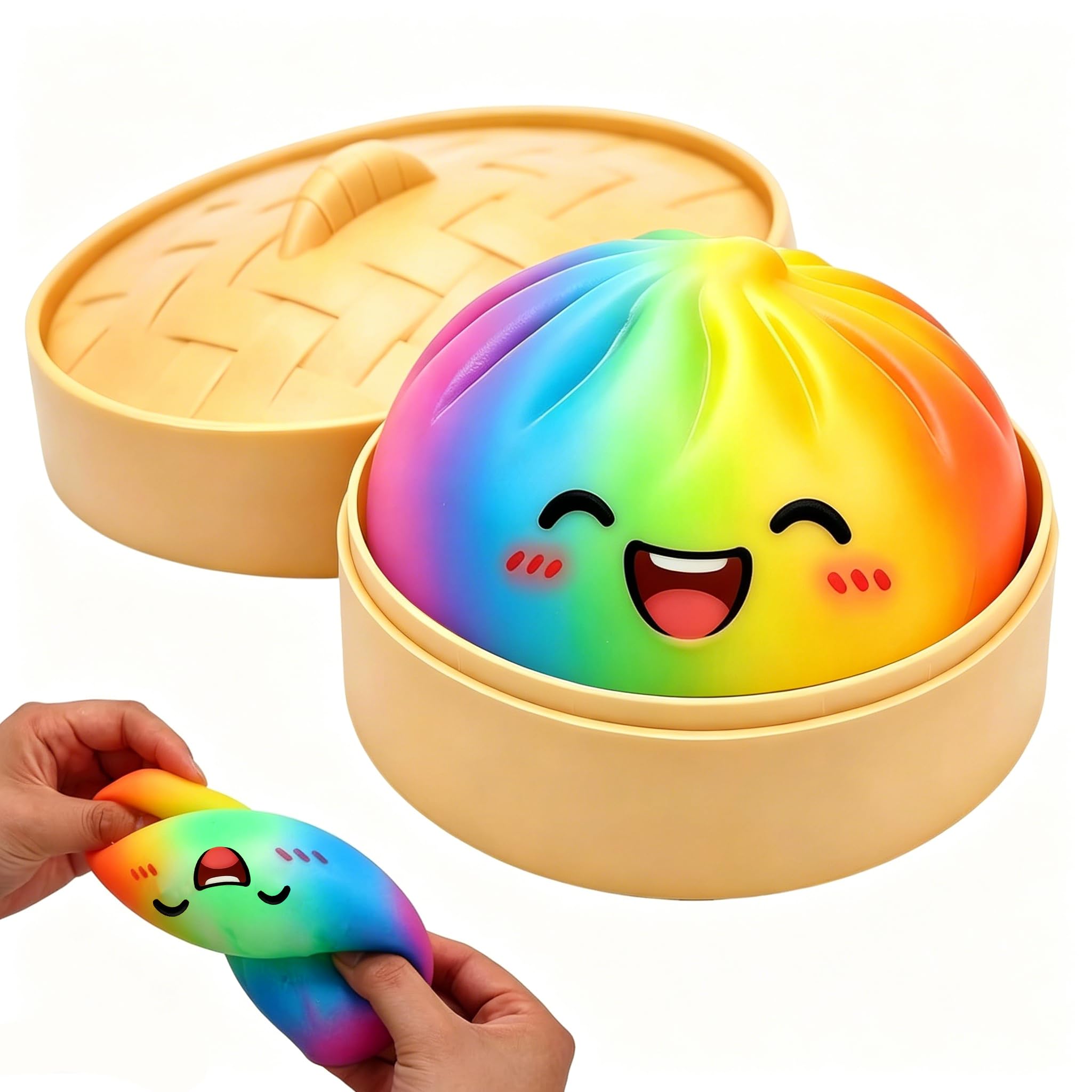 Dumpling Squishies Toy, Dumplings Stress Balls, Glitter Dumpling Squishies, Colorful Squishies Dumplings Stress Balls for Anxiety Stress Relief, Unique Gifts for Kids and Adults