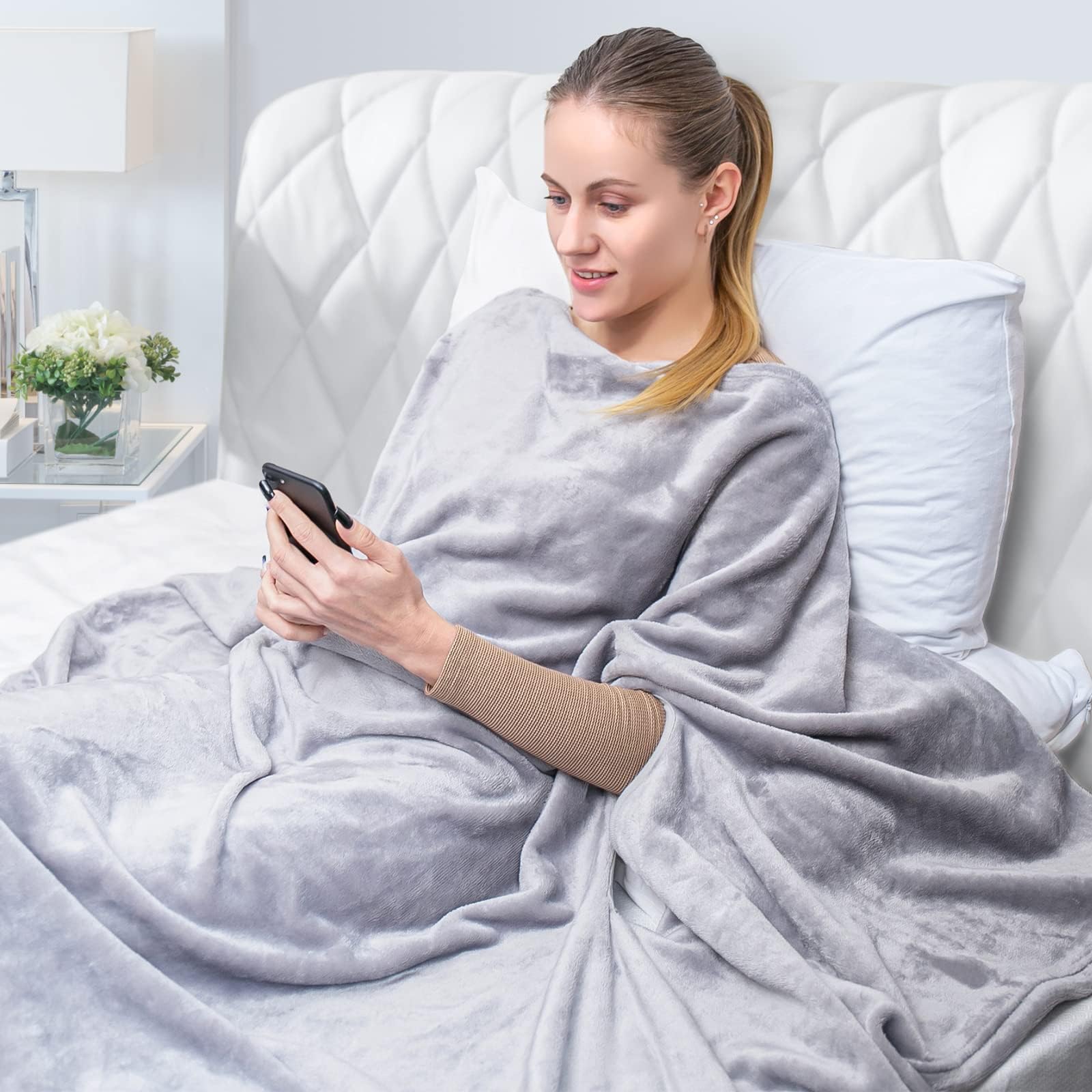 Elegear Wearable Hug Throw Blanket - Lazy Phone TV Blanket Keep Your Hands Free, Couch/Sofa/Bed Fleece Blanket, Soft Cozy Fuzzy Wrap Blankets Unique Christmas Birthday Gifts for Adult/Kids - 80"x60"